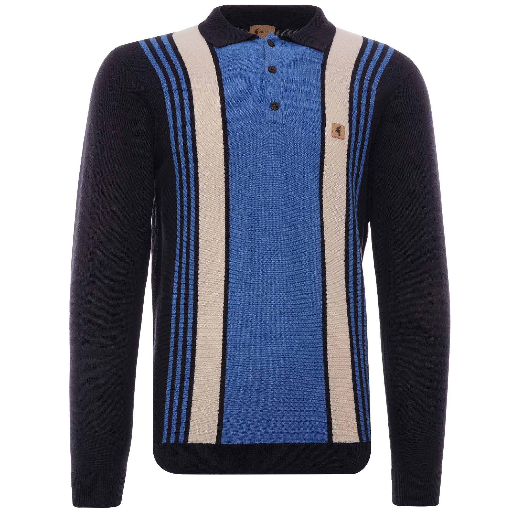 Searle Long Sleeve Knitted Polo Shirt - Navy