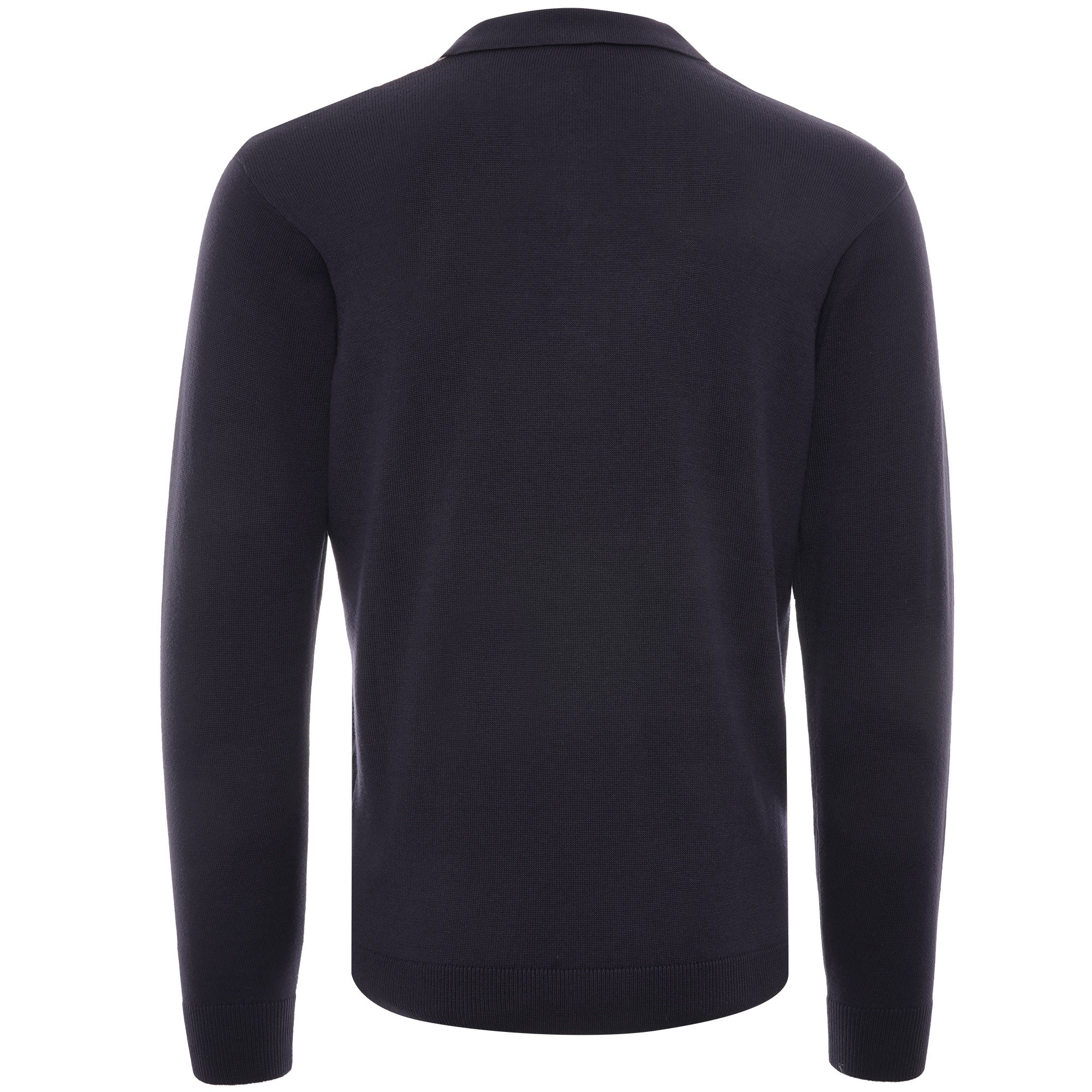 Searle Long Sleeve Knitted Polo Shirt - Navy