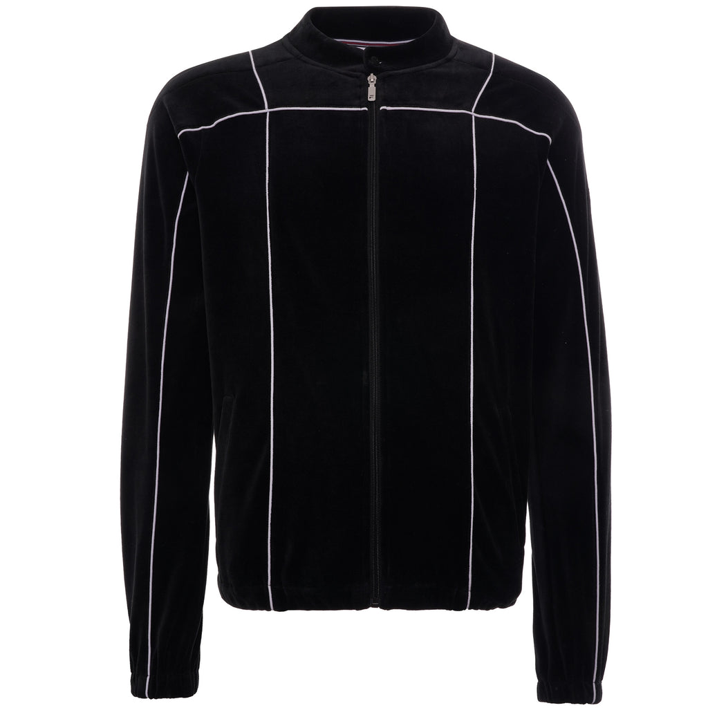 Tusk Classic Velour Track Top - Black/White