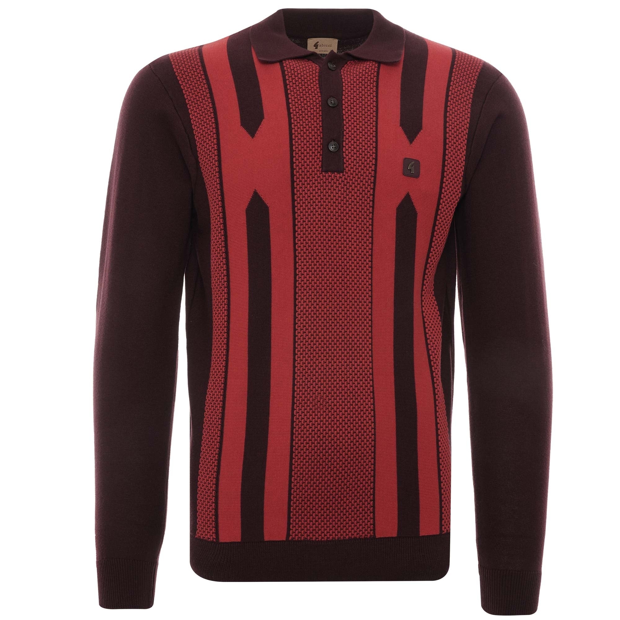 Cooper Long Sleeve Knitted Polo Shirt - Rioja