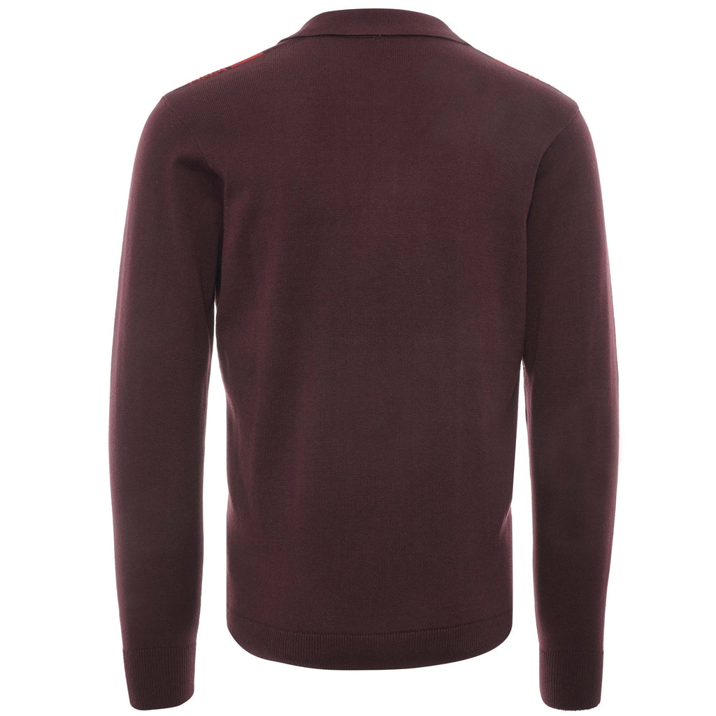 Cooper Long Sleeve Knitted Polo Shirt - Rioja