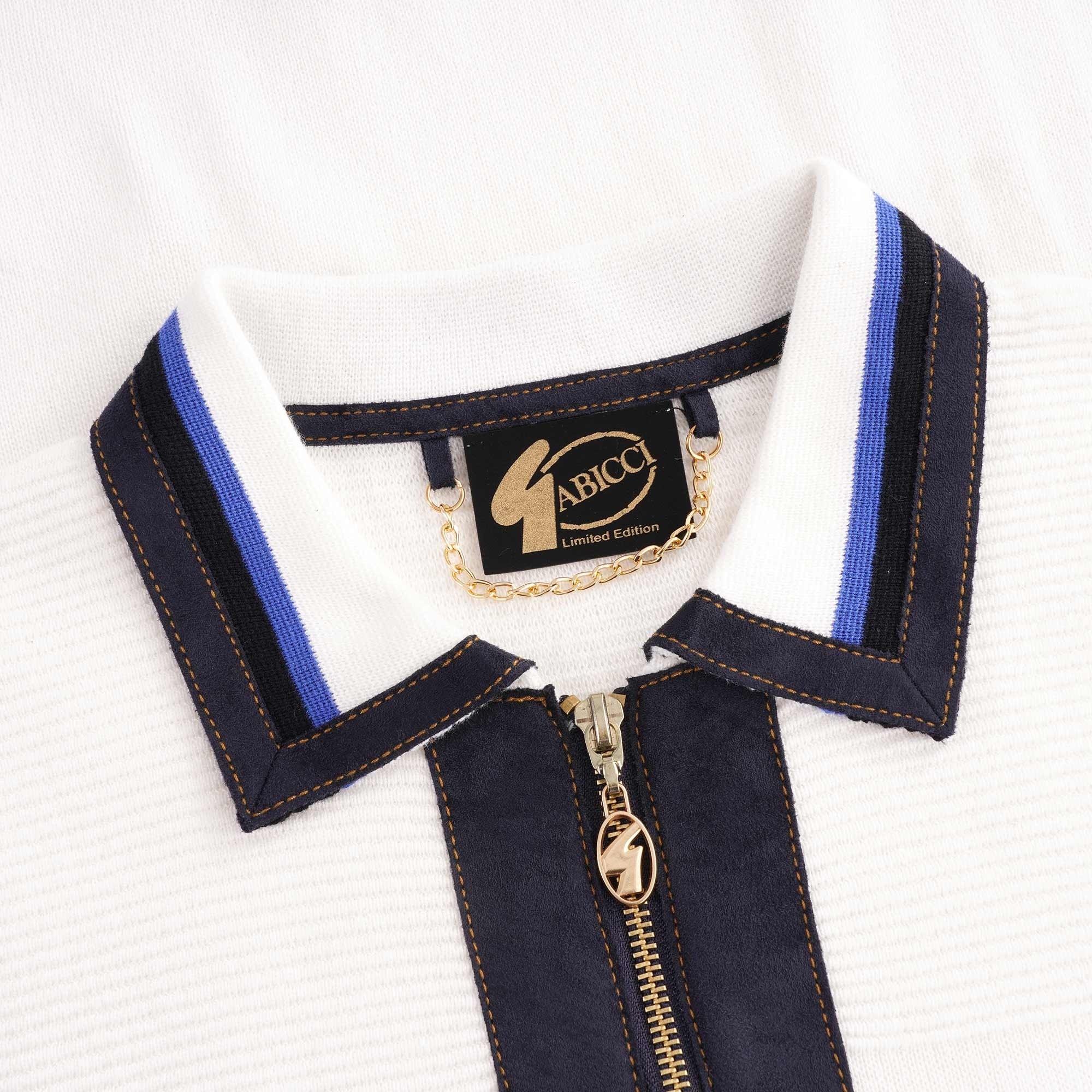Ottoman Zip Polo - White