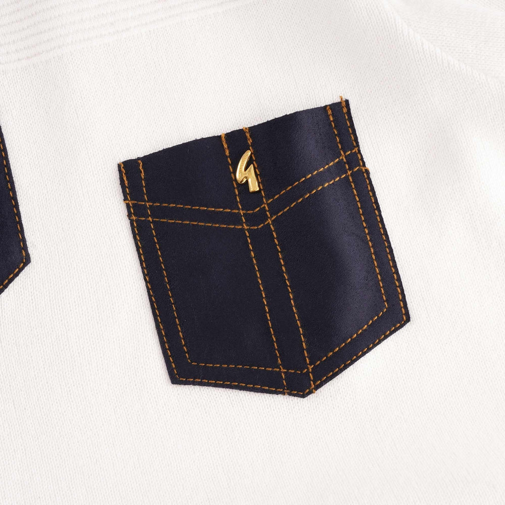 Ottoman Zip Polo - White