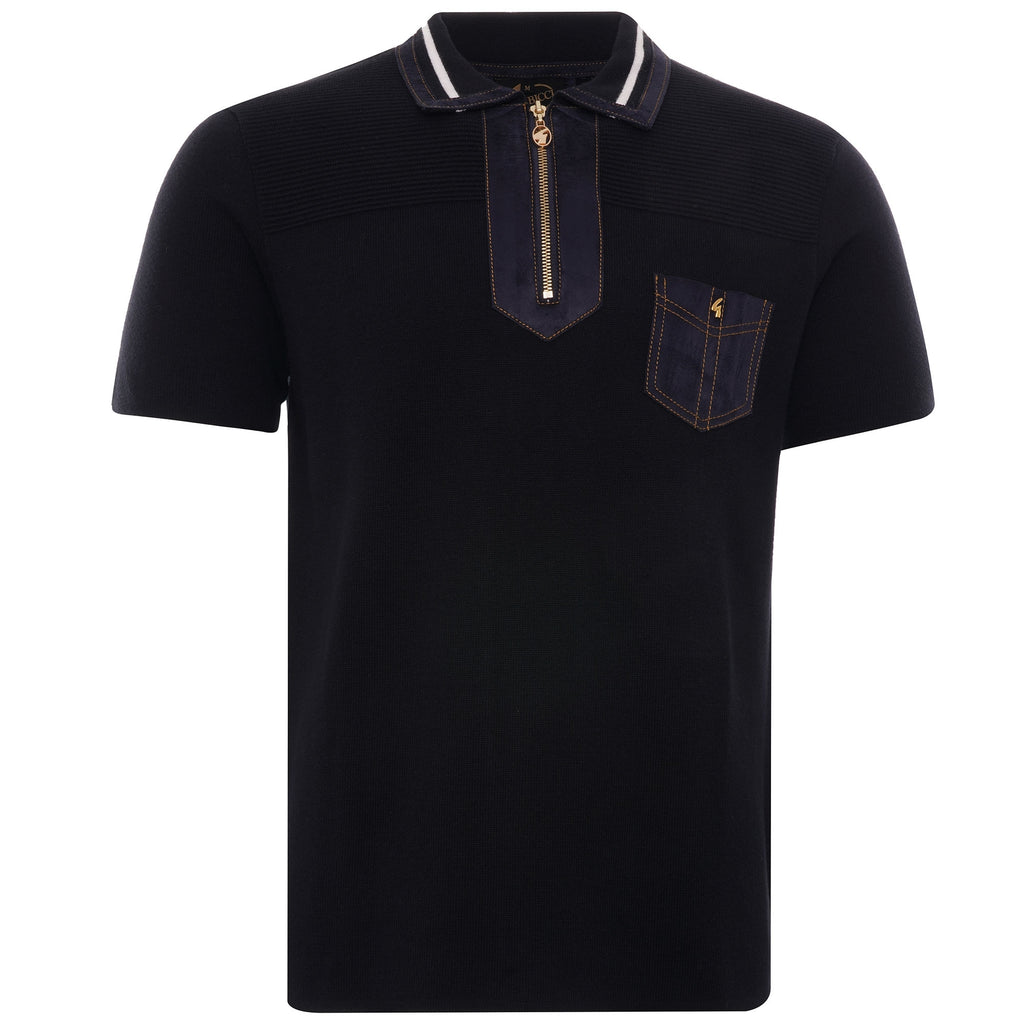 Ottoman Zip Polo - Navy