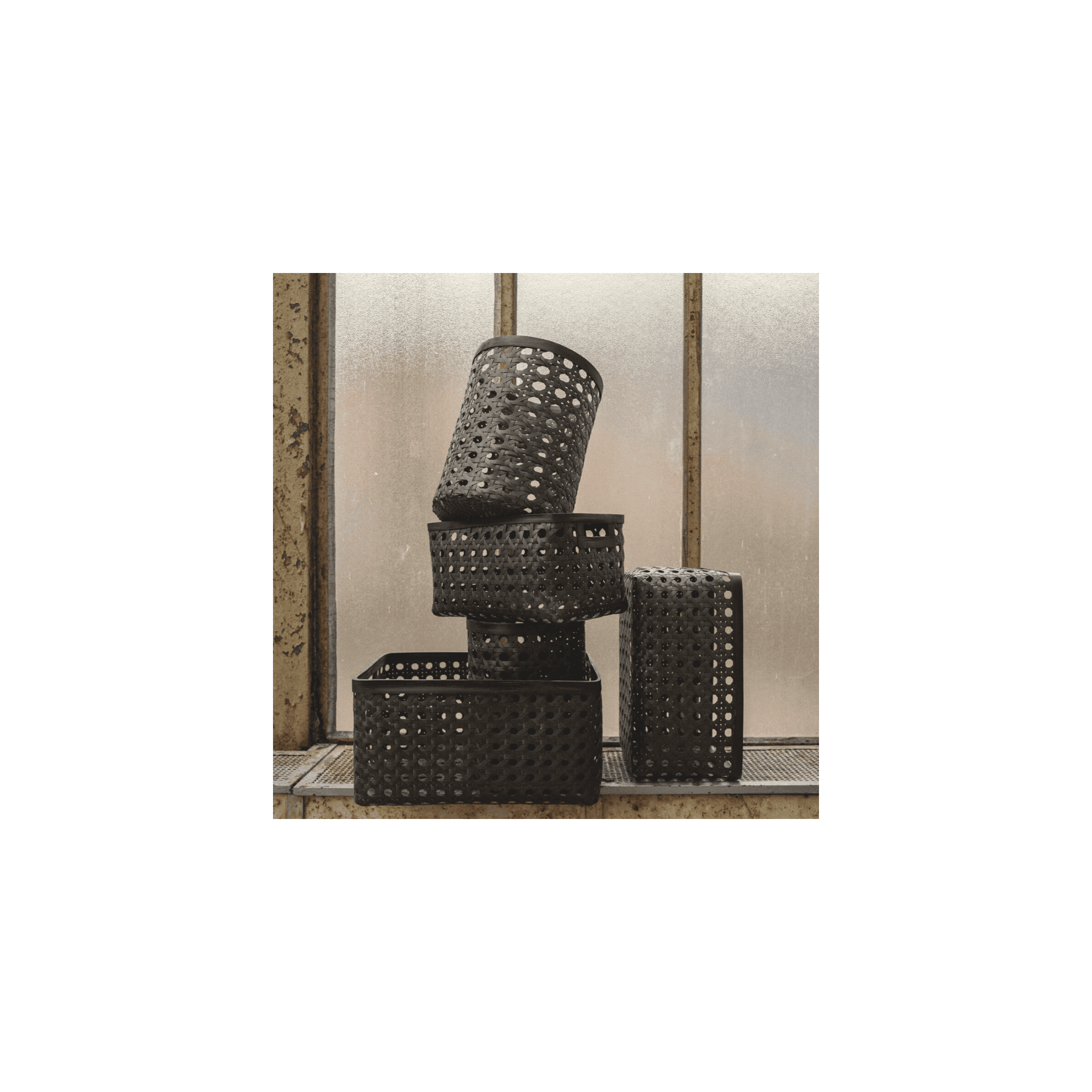 Bamboo Baskets x 3 - Black