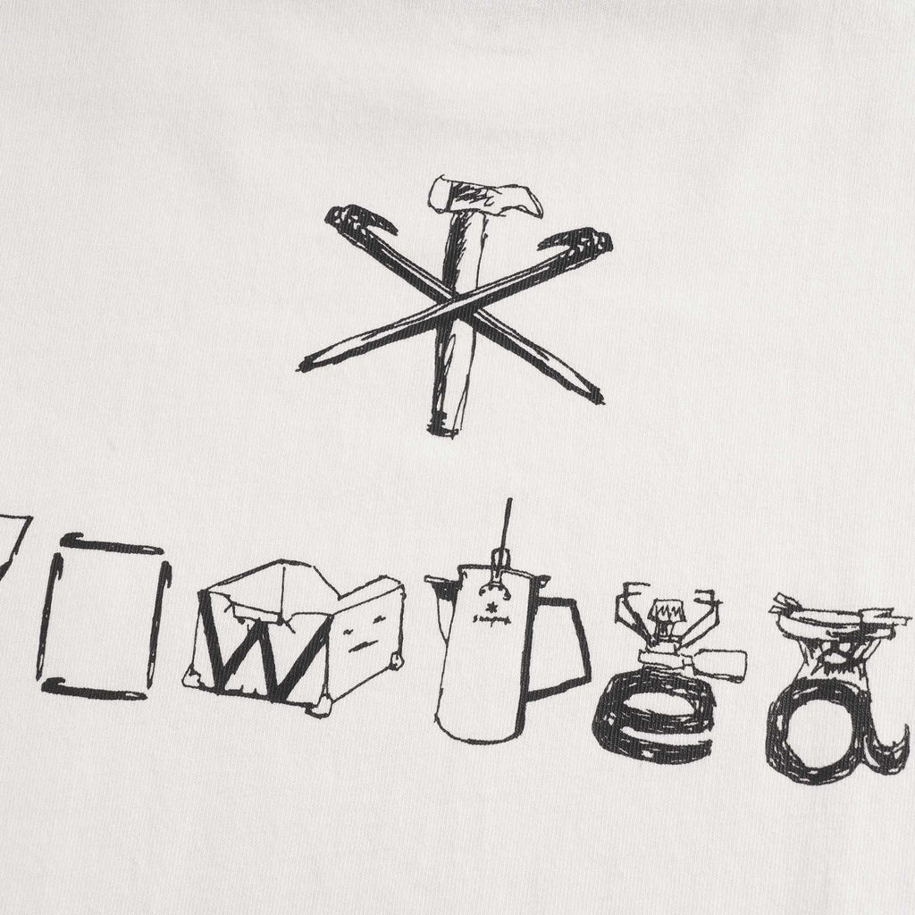 Printed Long Sleeve T-shirt SP Camping Gear Logo - White