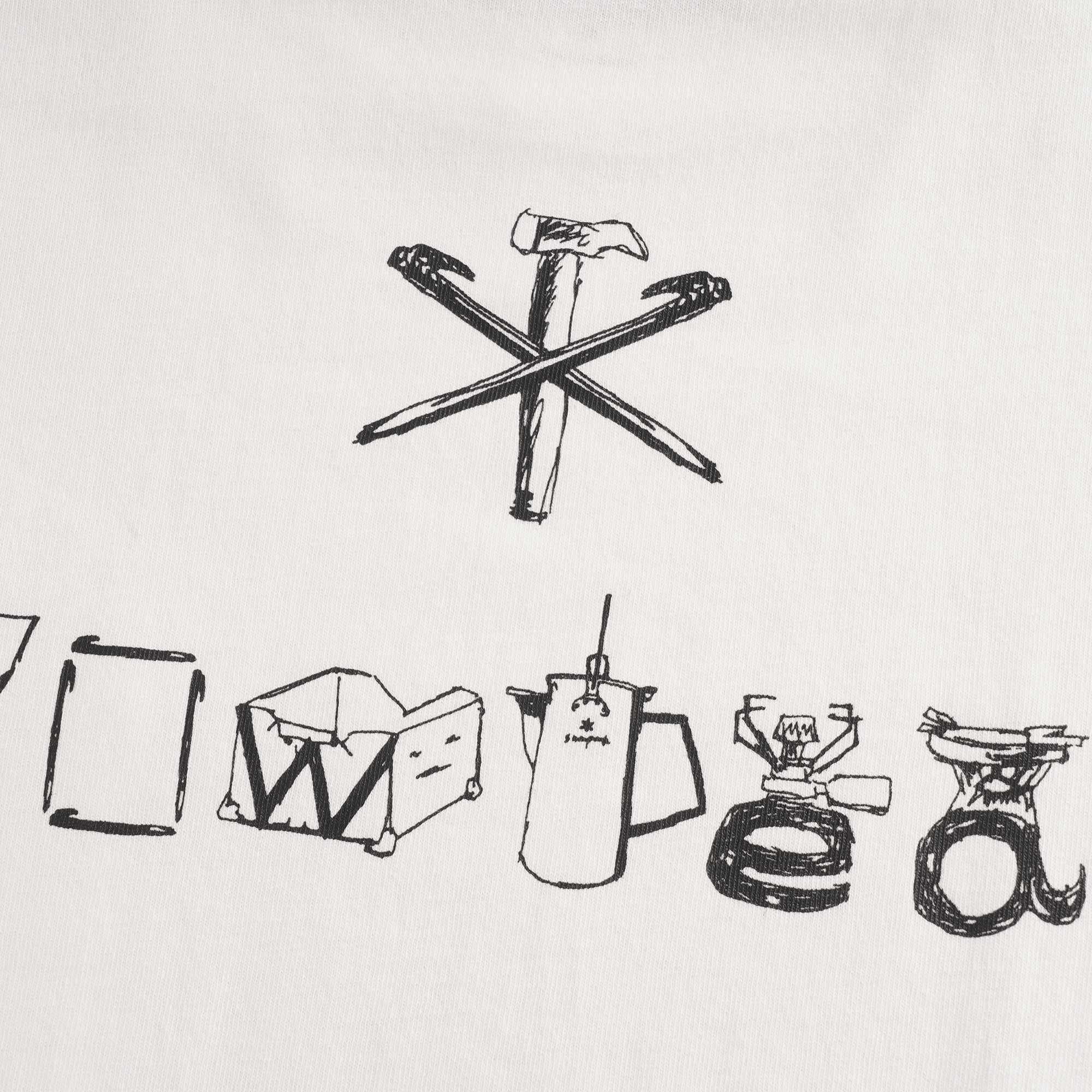 Printed Long Sleeve T-shirt SP Camping Gear Logo - White