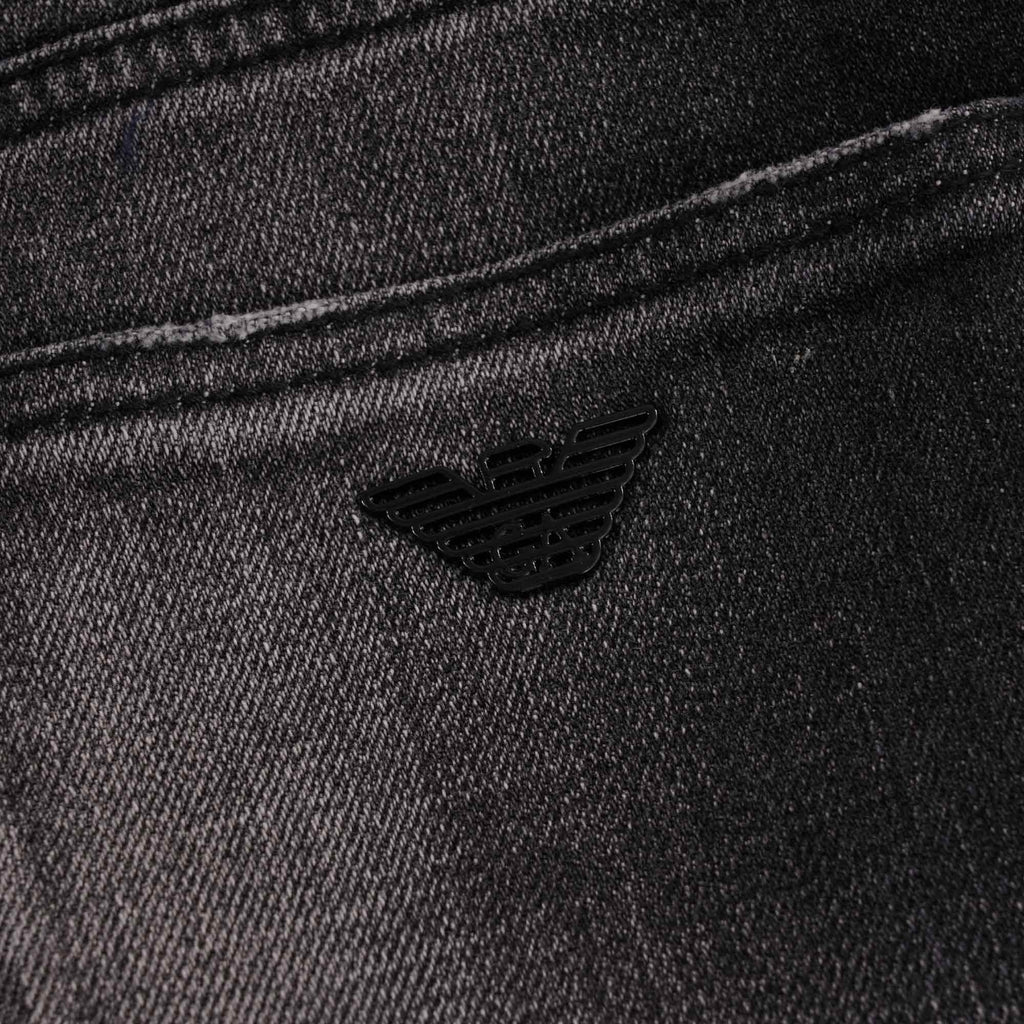 J75 Slim-fit Worn-Wash Ripped Denim Jeans - Denim Nero