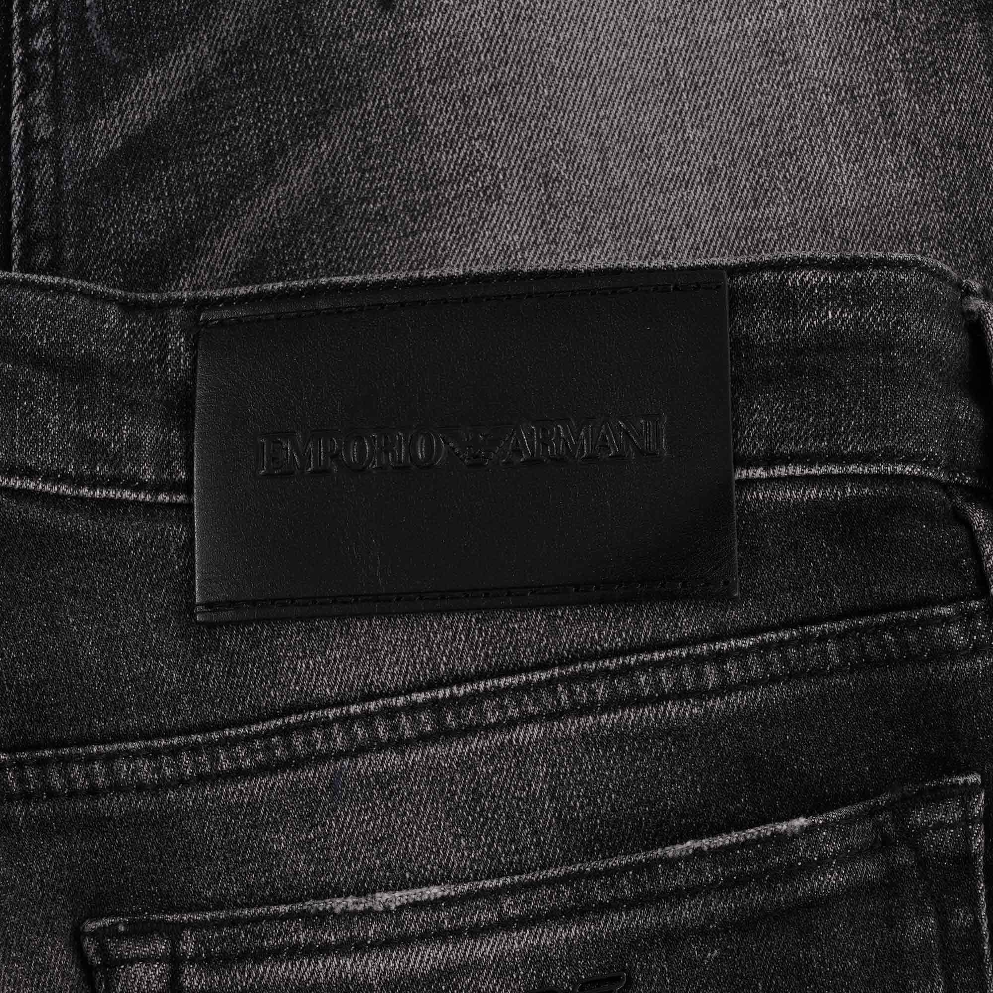 J75 Slim-fit Worn-Wash Ripped Denim Jeans - Denim Nero