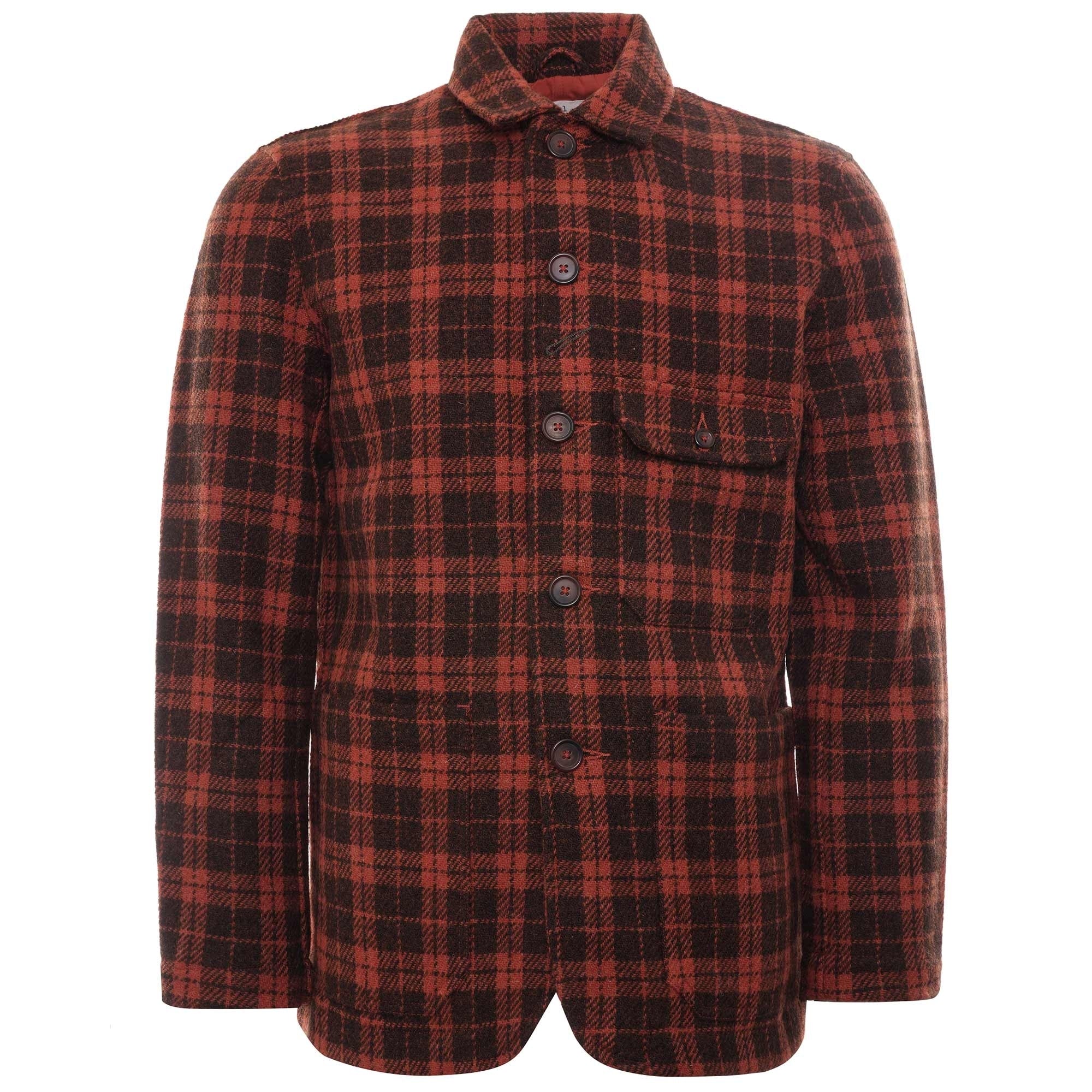 Norfolk Bakers Jacket - Orange Check