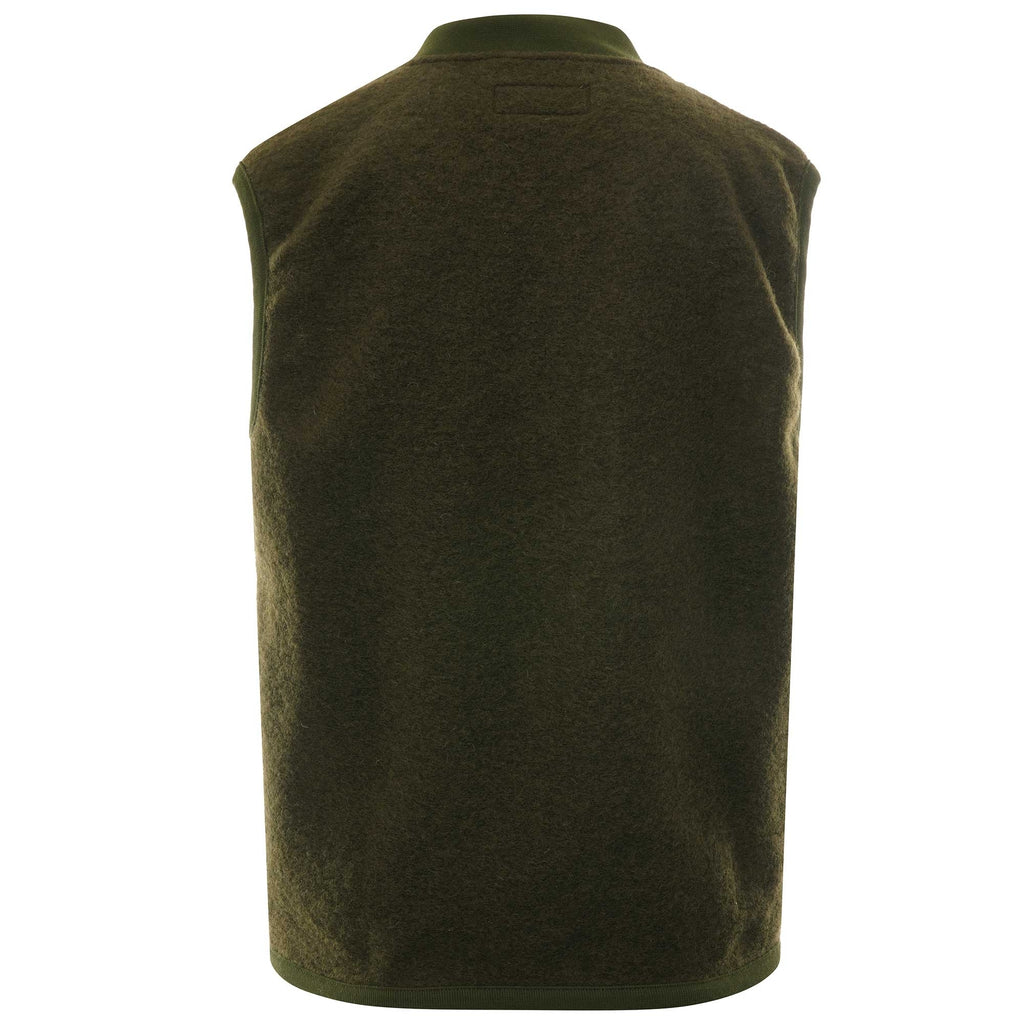 Zip Wool Fleece Waistcoat  - Olive