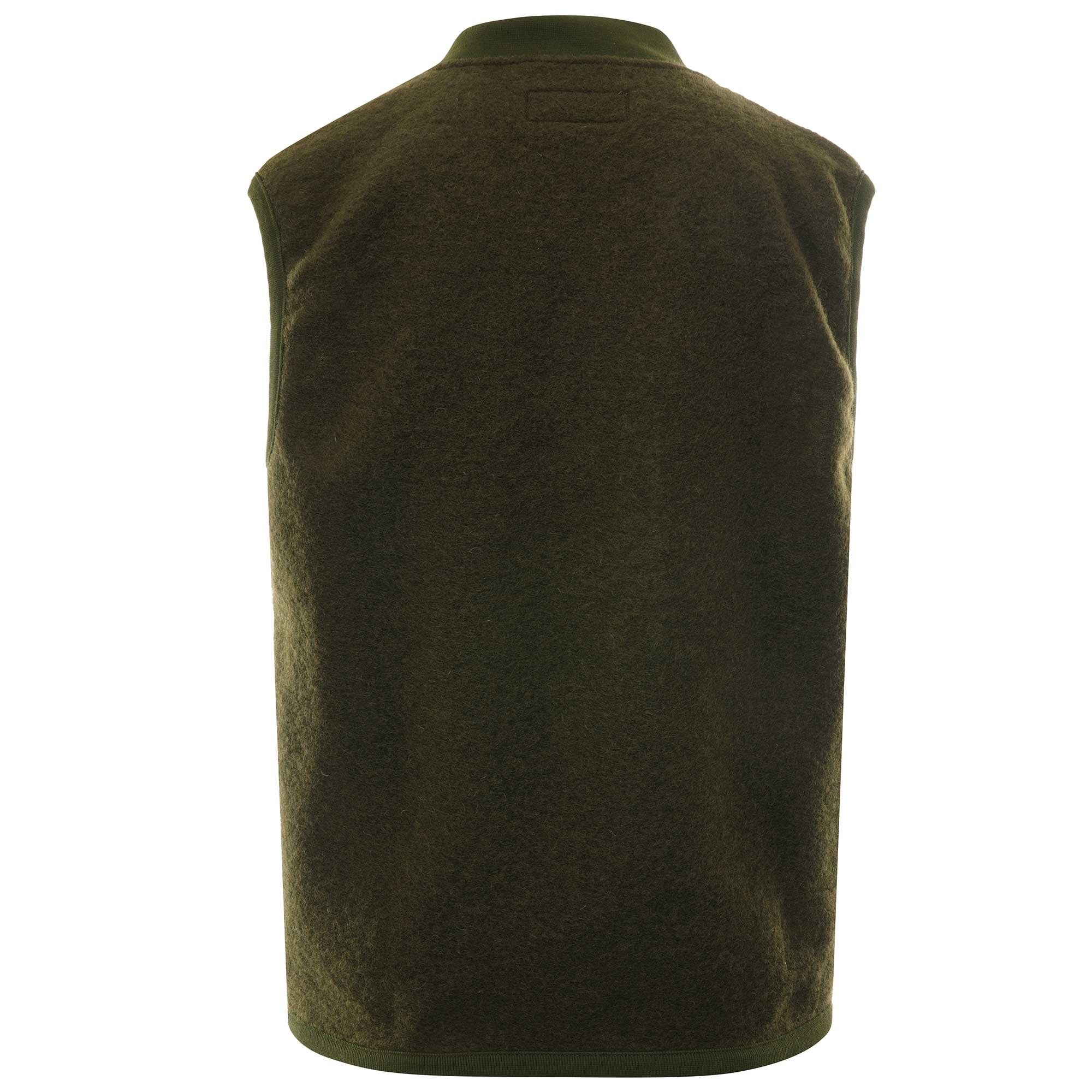 Zip Wool Fleece Waistcoat  - Olive
