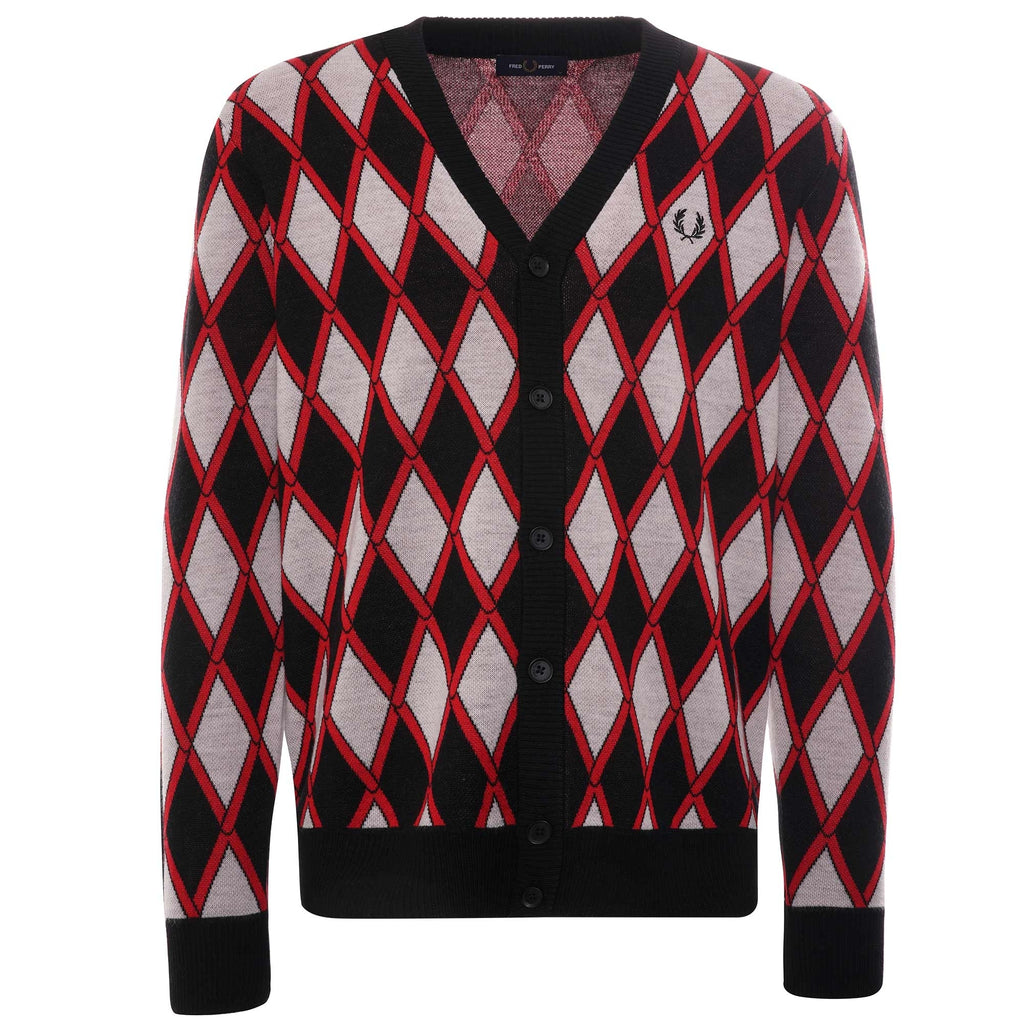 Harlequin Cardigan - Crimson