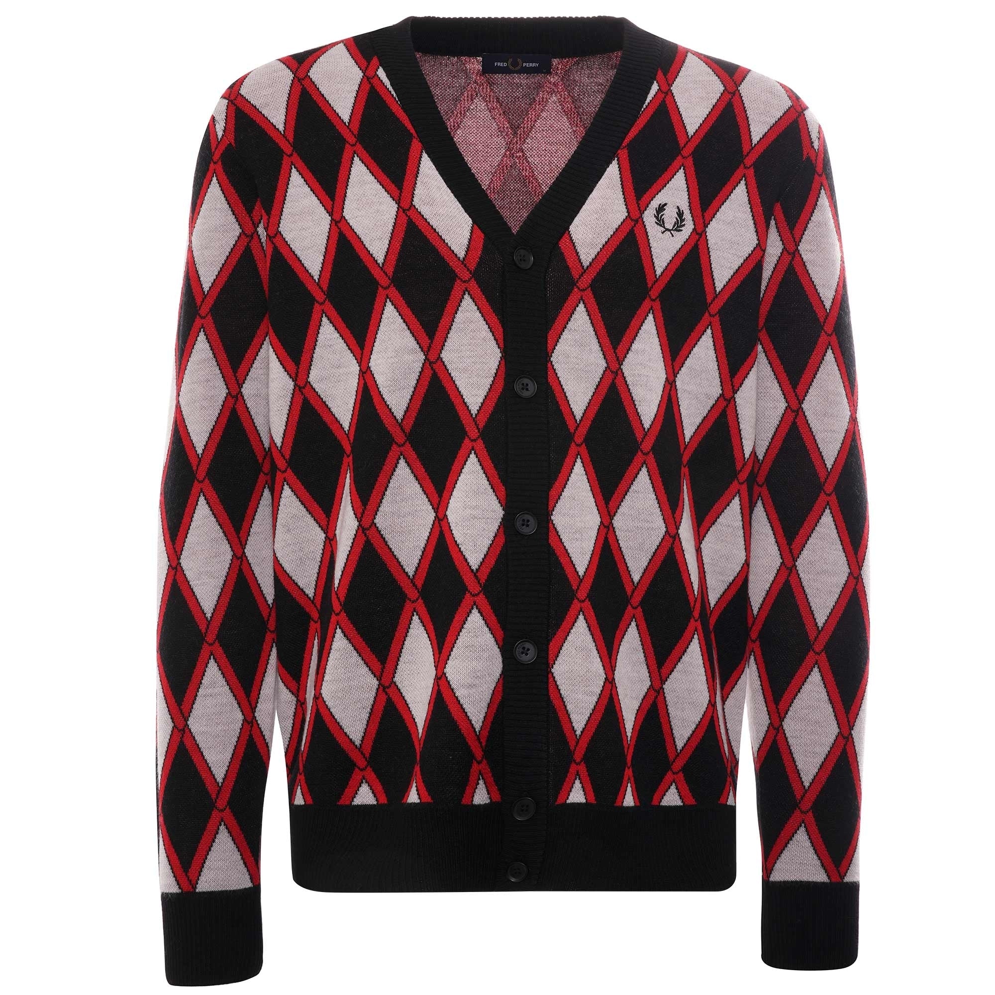 Harlequin Cardigan - Crimson