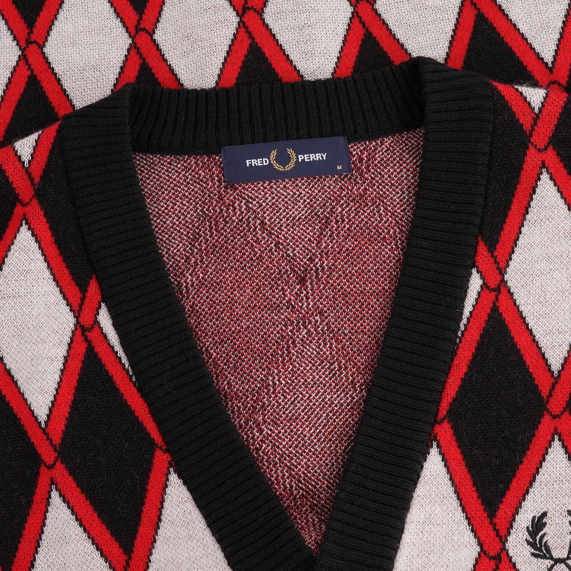 Harlequin Cardigan - Crimson
