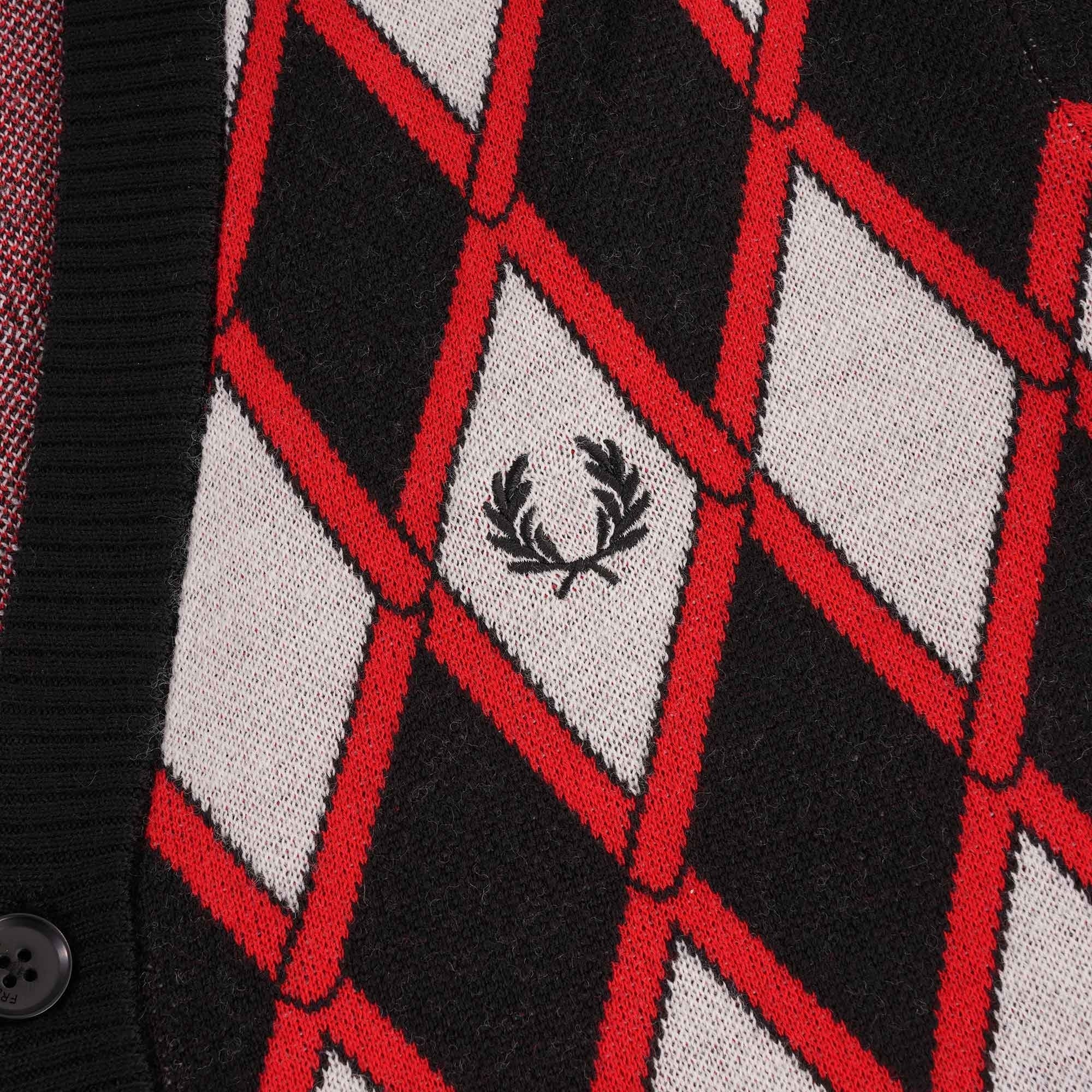 Harlequin Cardigan - Crimson