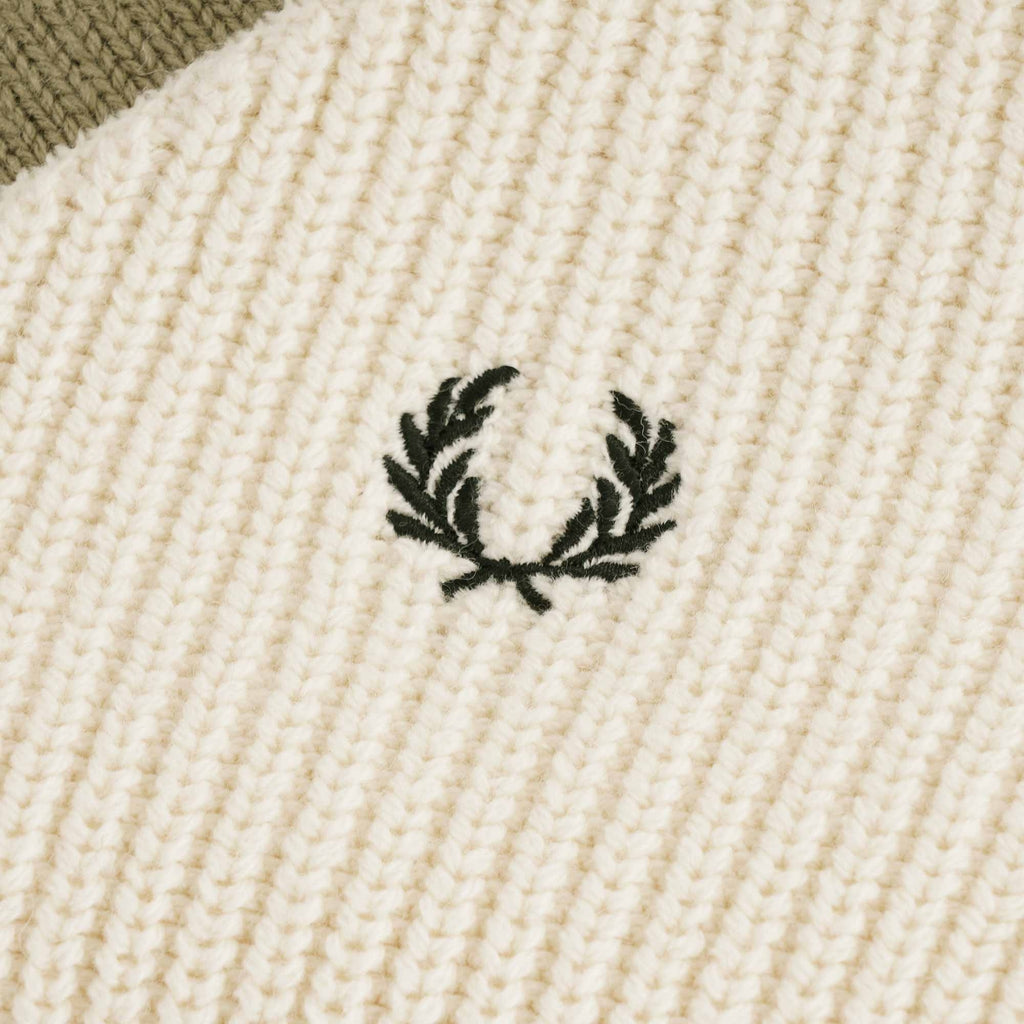 Striped V Neck Jumper - Ecru