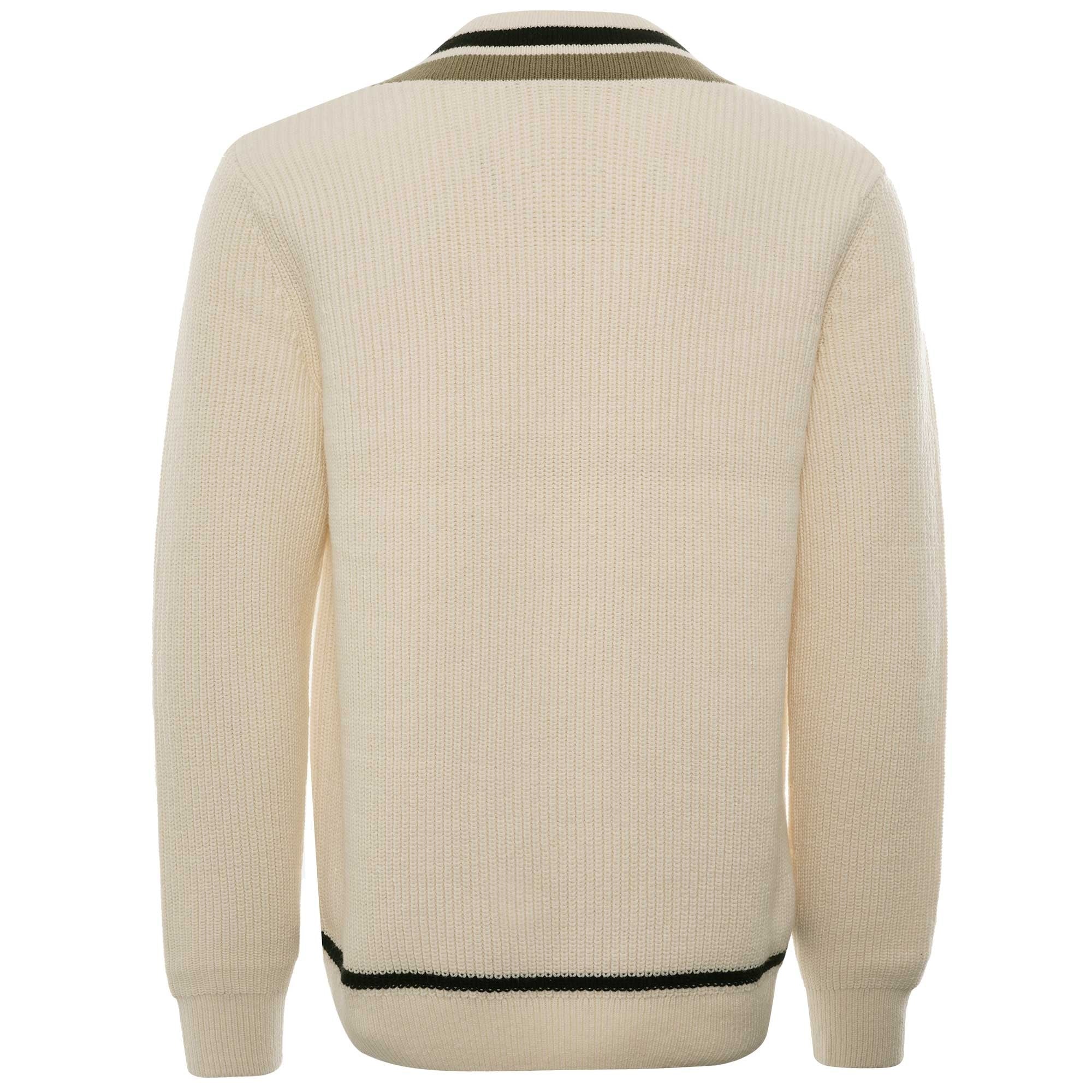 Striped V Neck Jumper - Ecru