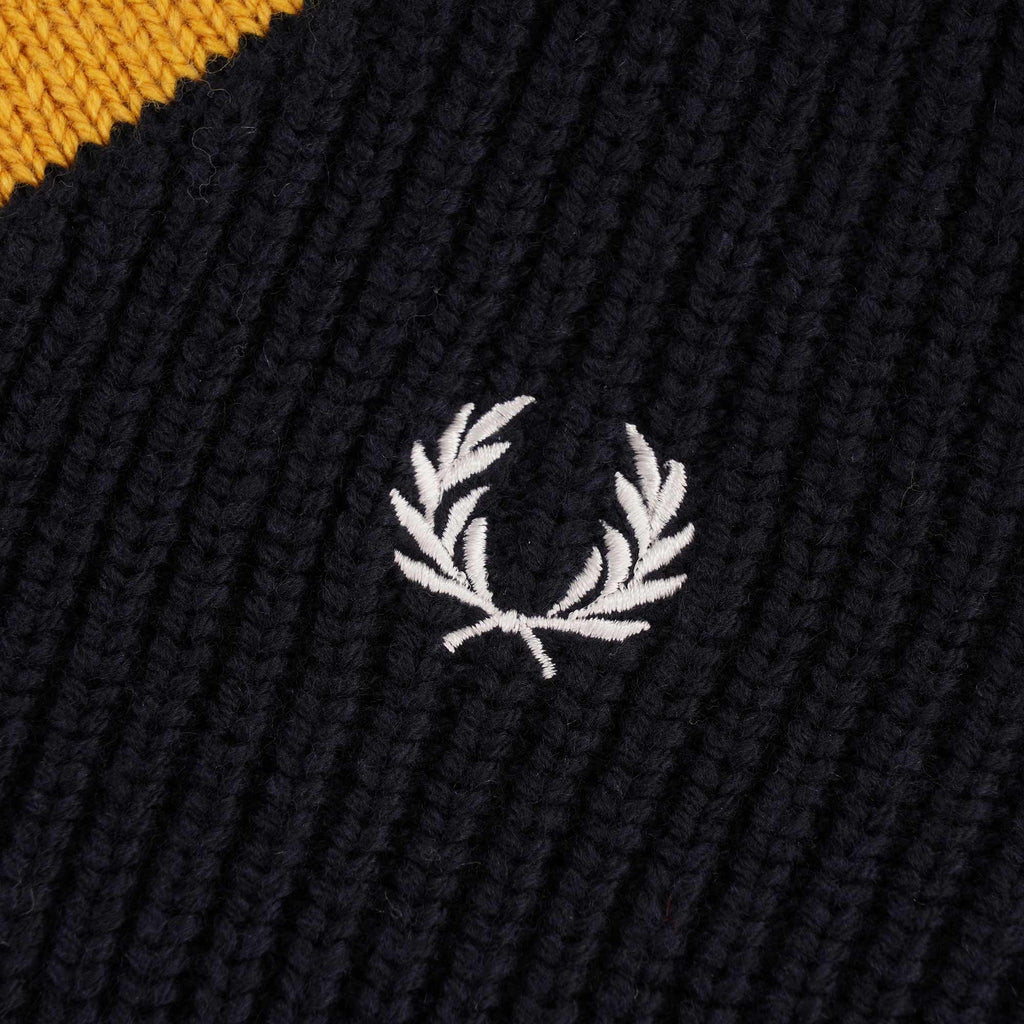 Striped V Neck Jumper - Navy