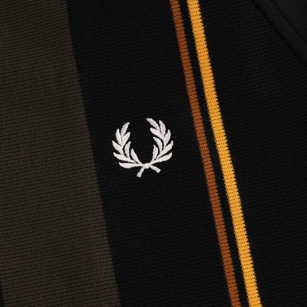 Knitted Stripe Track Jacket - Black
