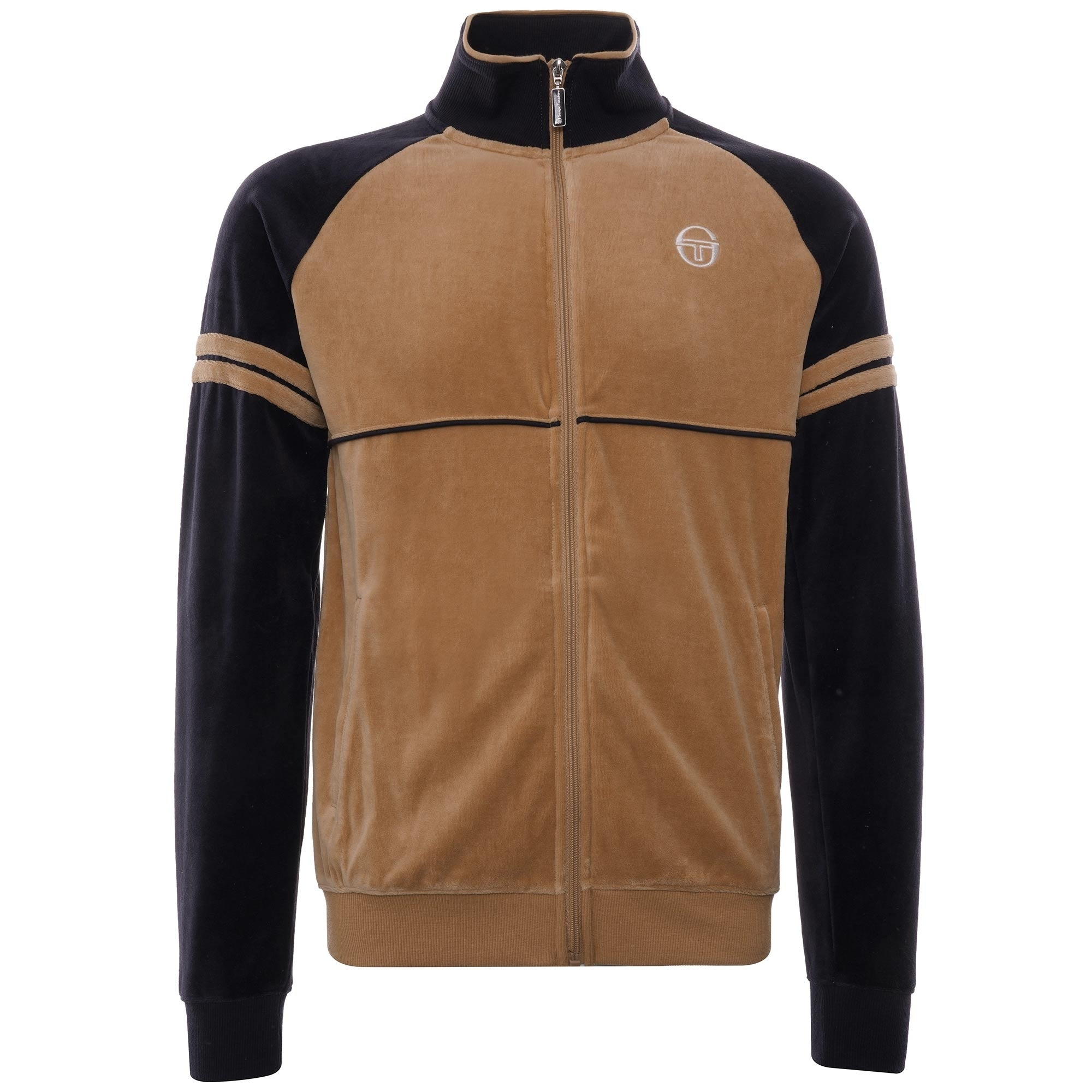 Orion Velour Tracktop - Doe, Navy and White