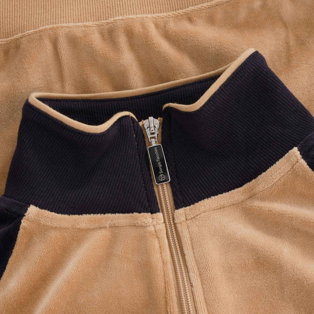 Orion Velour Tracktop - Doe, Navy and White