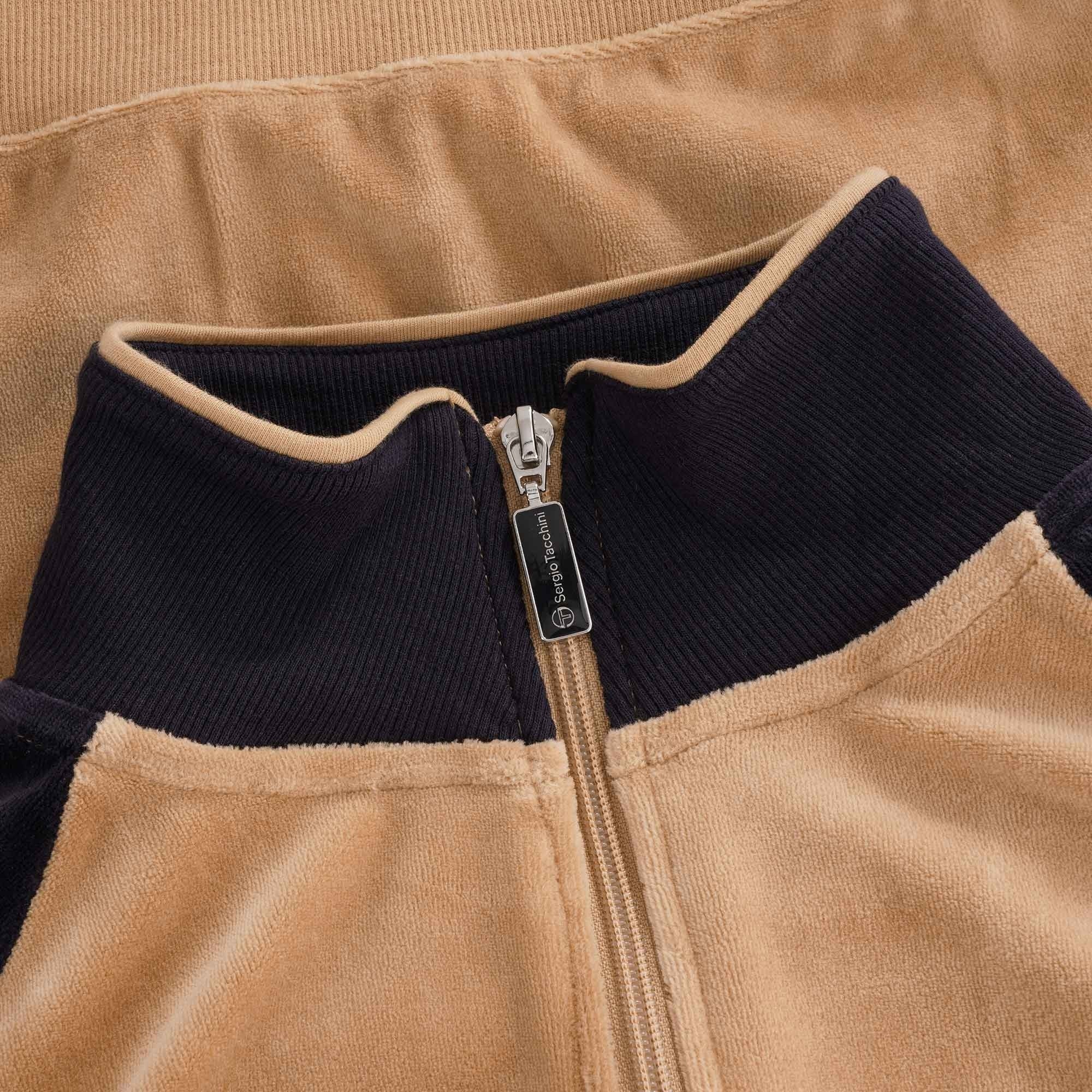 Orion Velour Tracktop - Doe, Navy and White