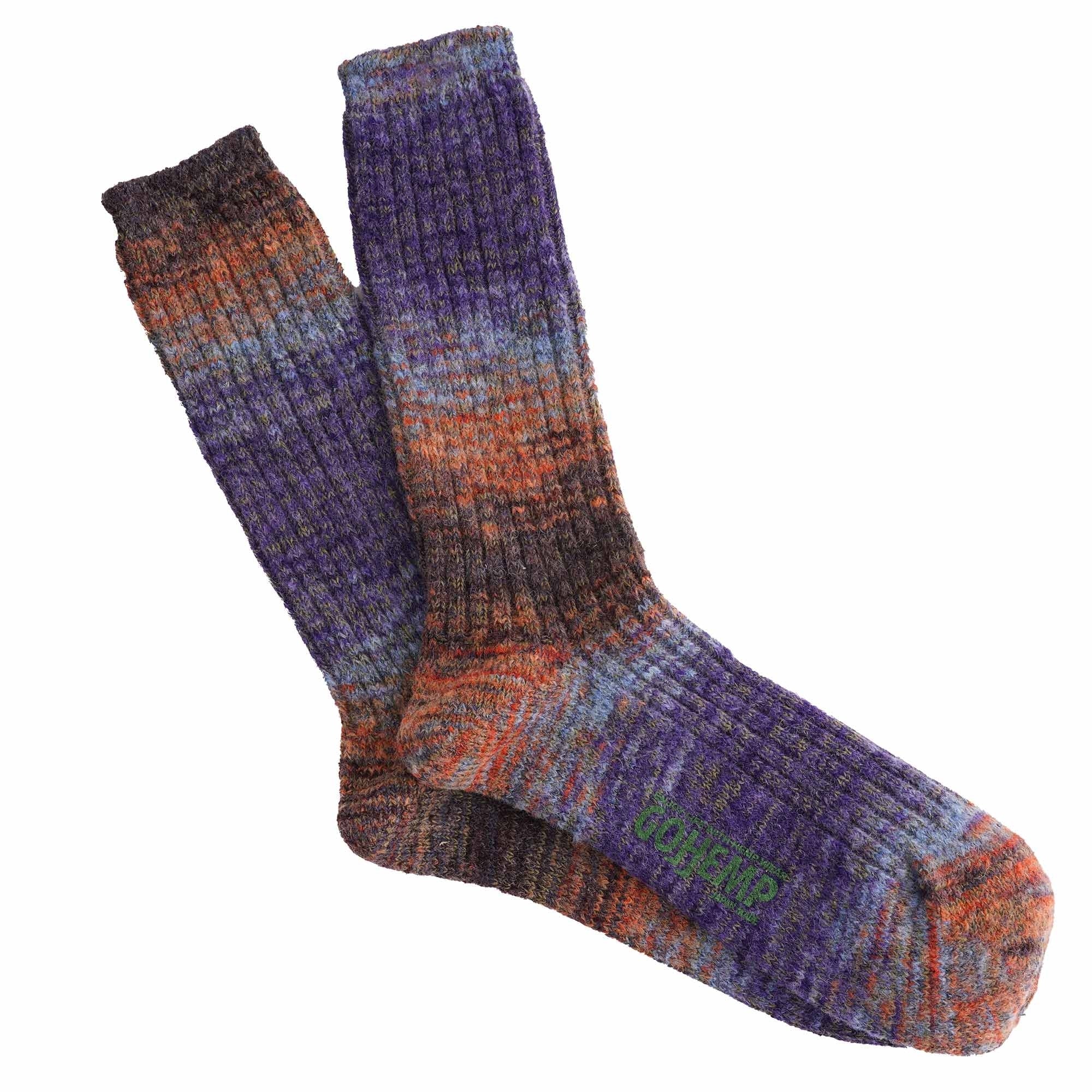 Gohemp Splash Pattern Crew Socks - Violet