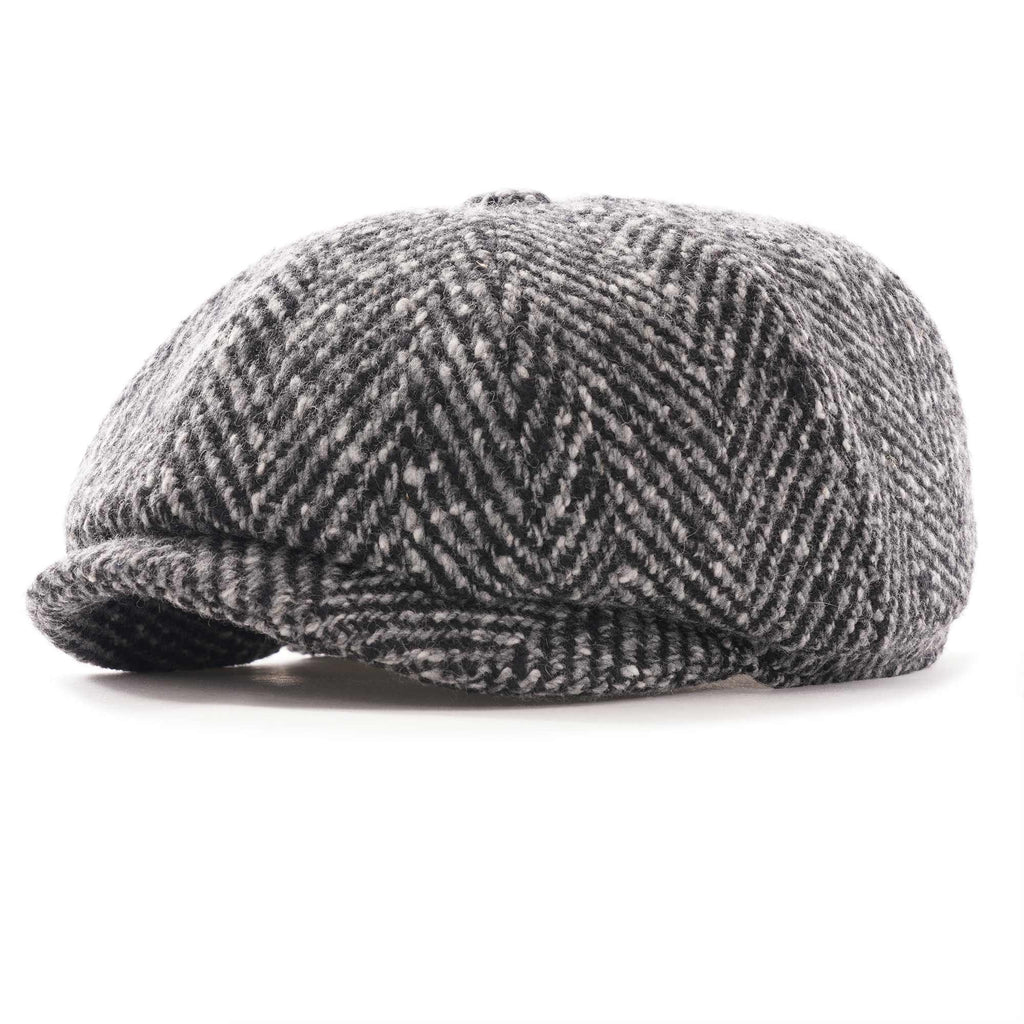 Stetson Hats Virgin Wool Flat Cap - Black & White