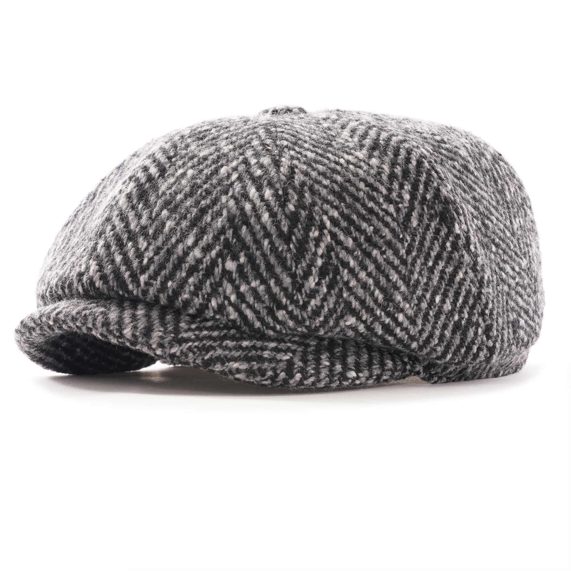 Stetson Hats Virgin Wool Flat Cap - Black & White
