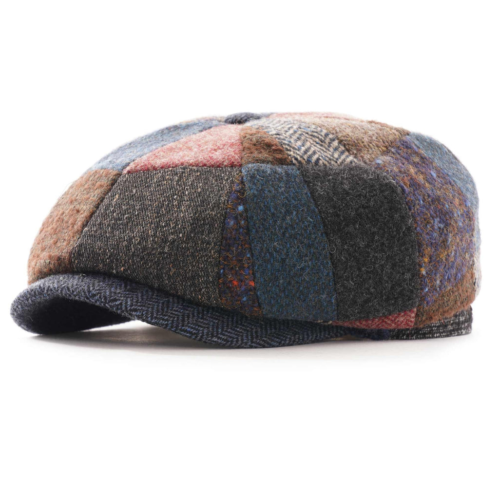 Hatteras Wool Mix Patchwork Flat Cap - Multi