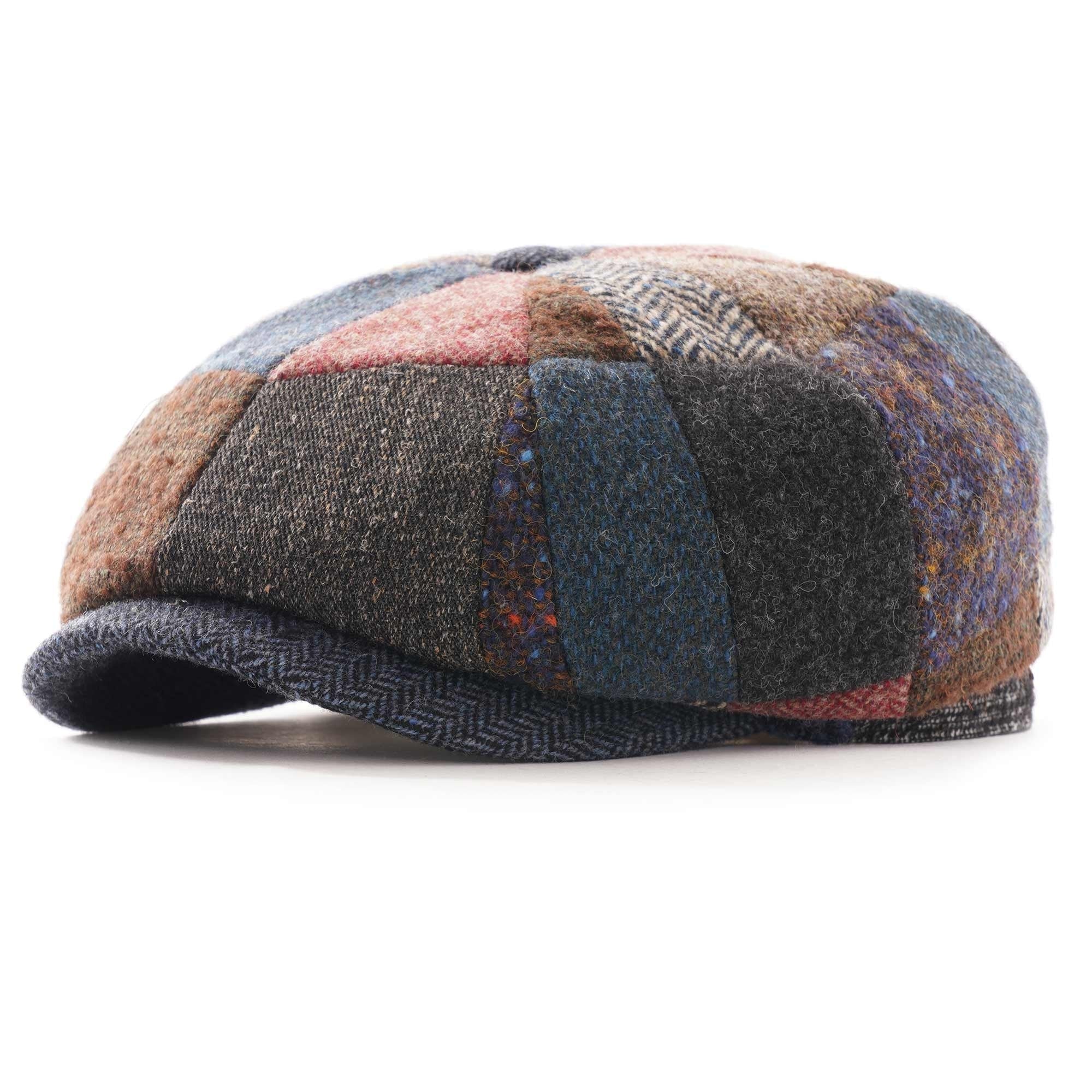 Hatteras Wool Mix Patchwork Flat Cap - Multi
