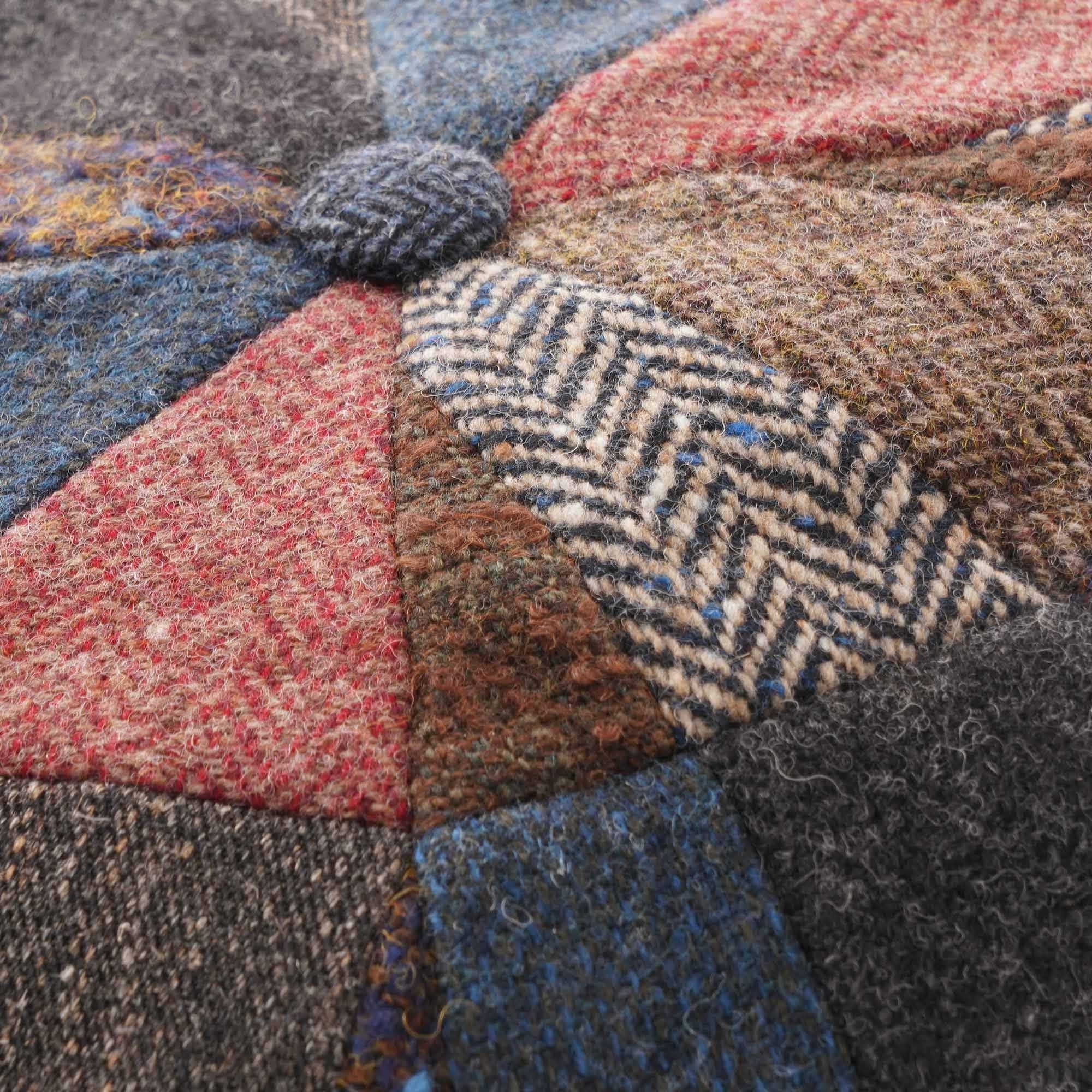 Hatteras Wool Mix Patchwork Flat Cap - Multi