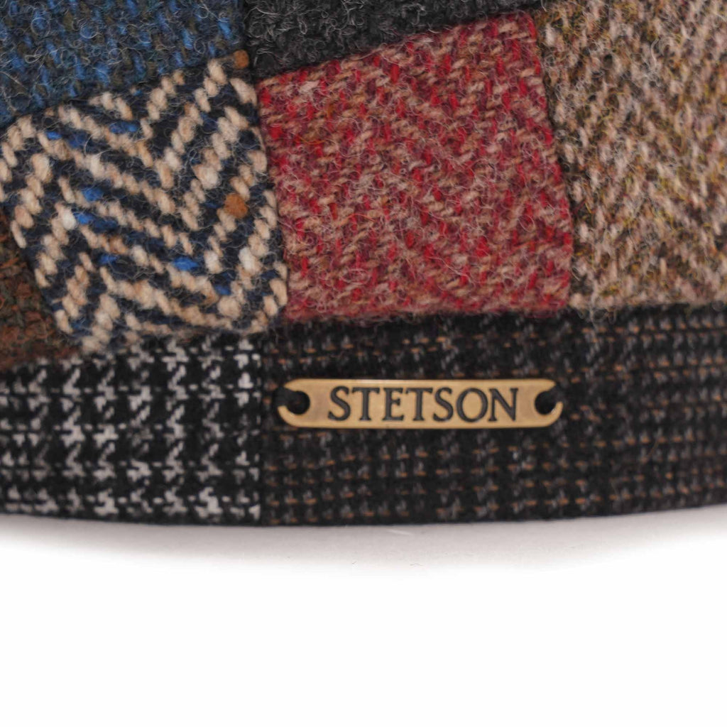Hatteras Wool Mix Patchwork Flat Cap - Multi
