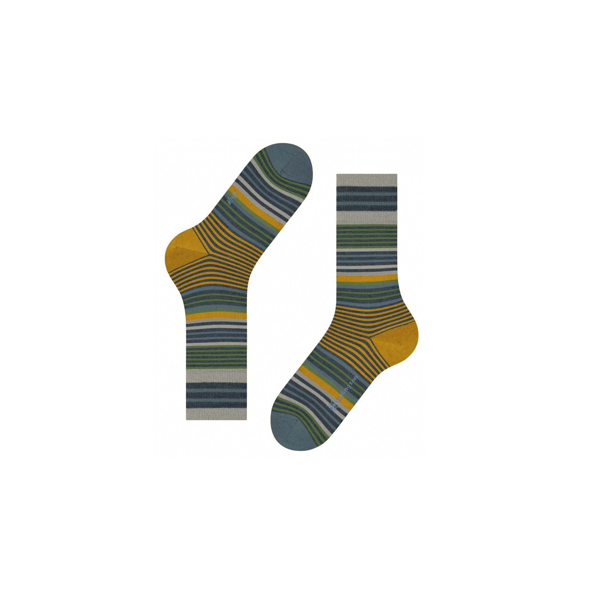 Burlington Socks Stripe Socks - Yellow and Green