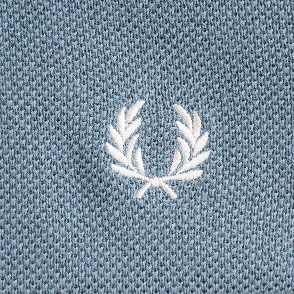Tipped Knitted Polo - Ash Blue