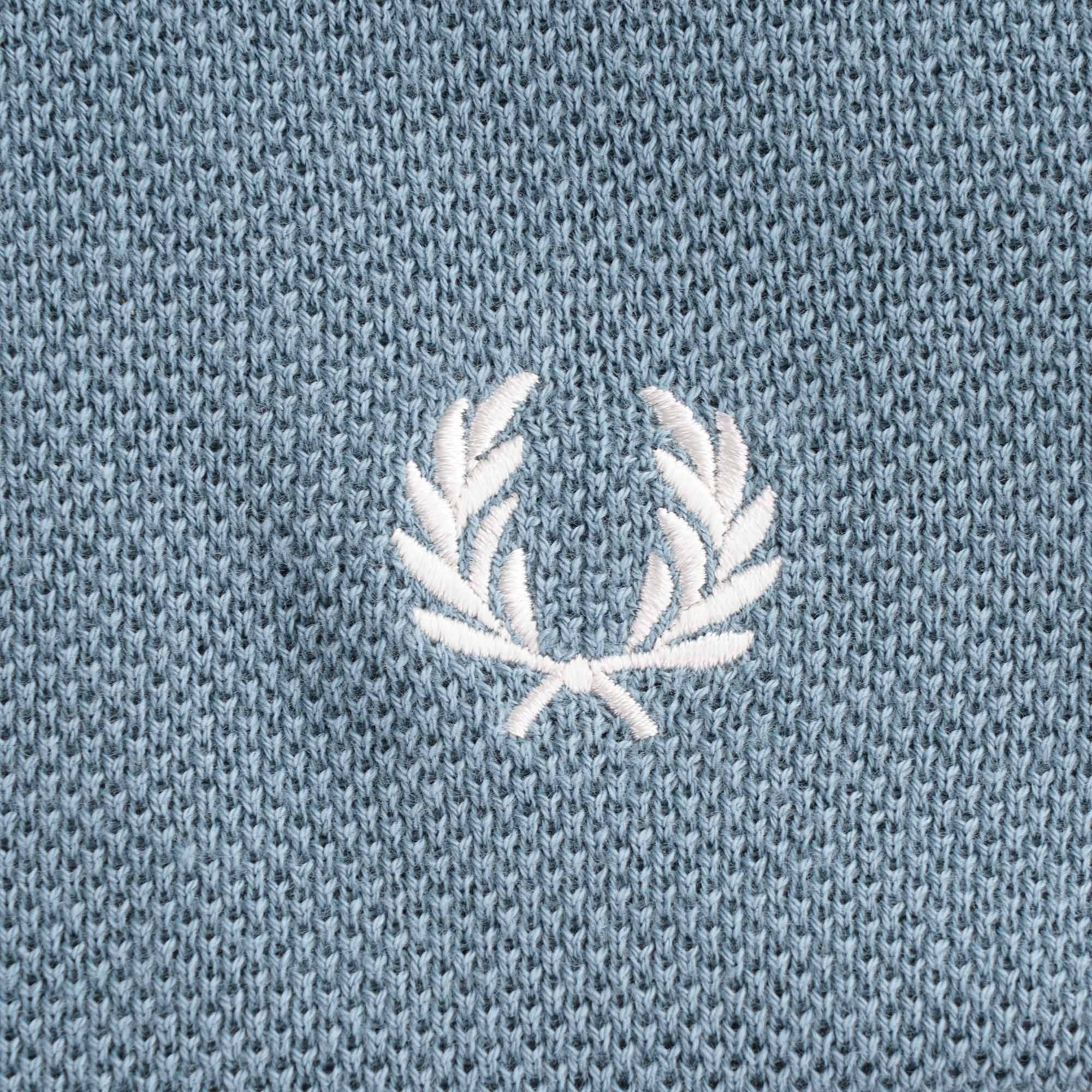 Tipped Knitted Polo - Ash Blue