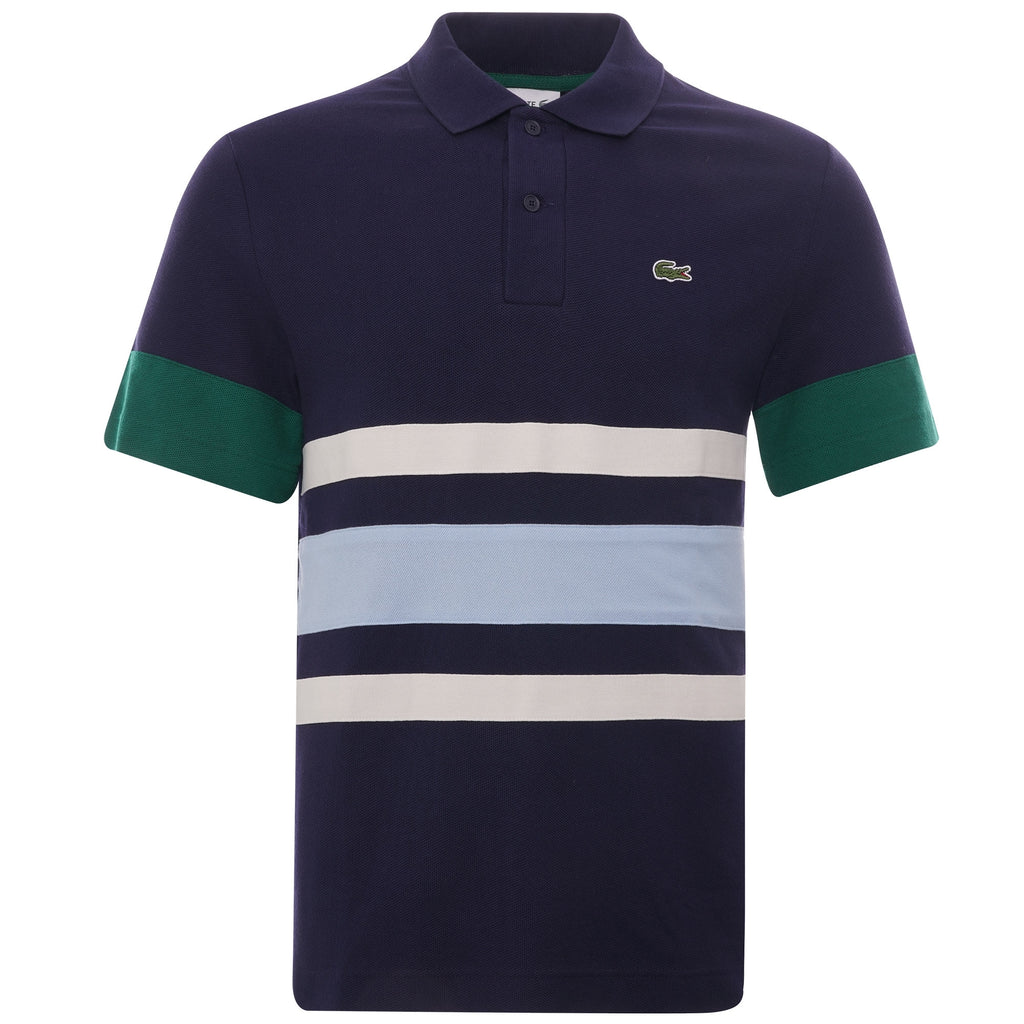 Heritage Slim Fit Colourblock Cotton Piqu Polo Shirt - Bleu