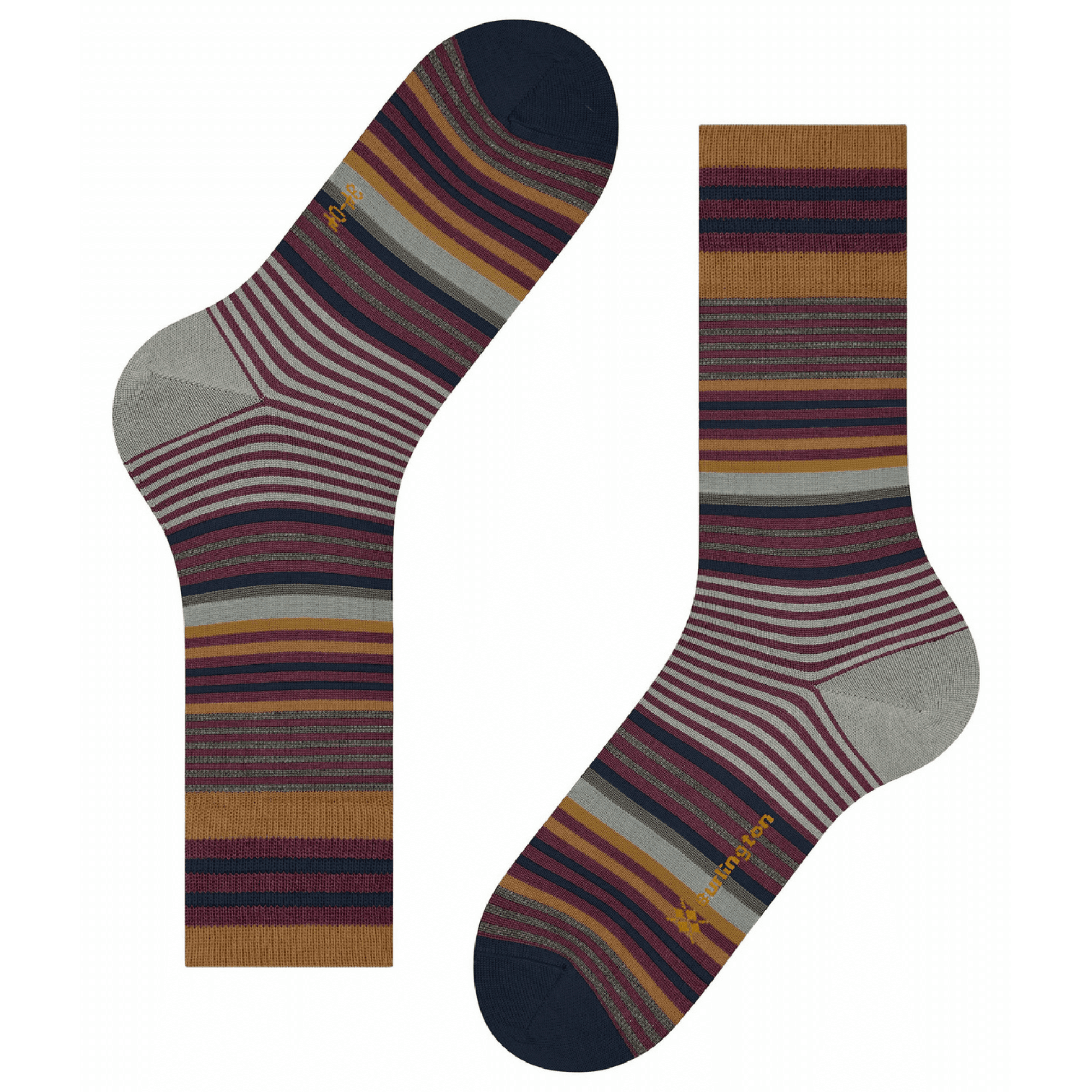 Burlington Socks Stripe Socks - Burgundy