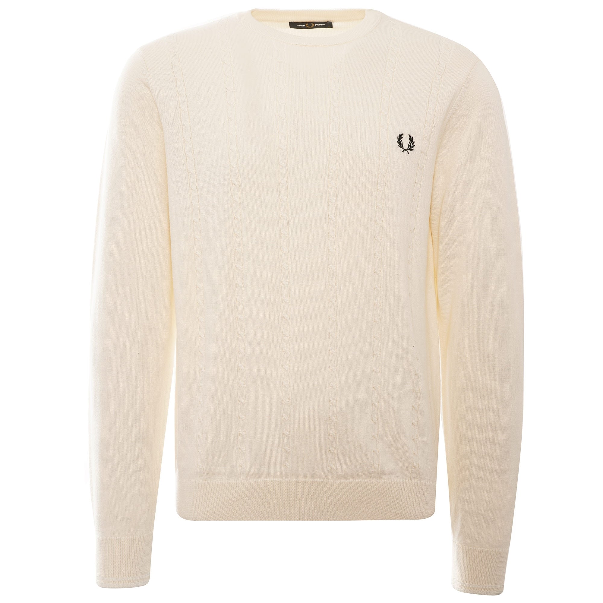 Cable Knit Crew Neck Jumper - Ecru