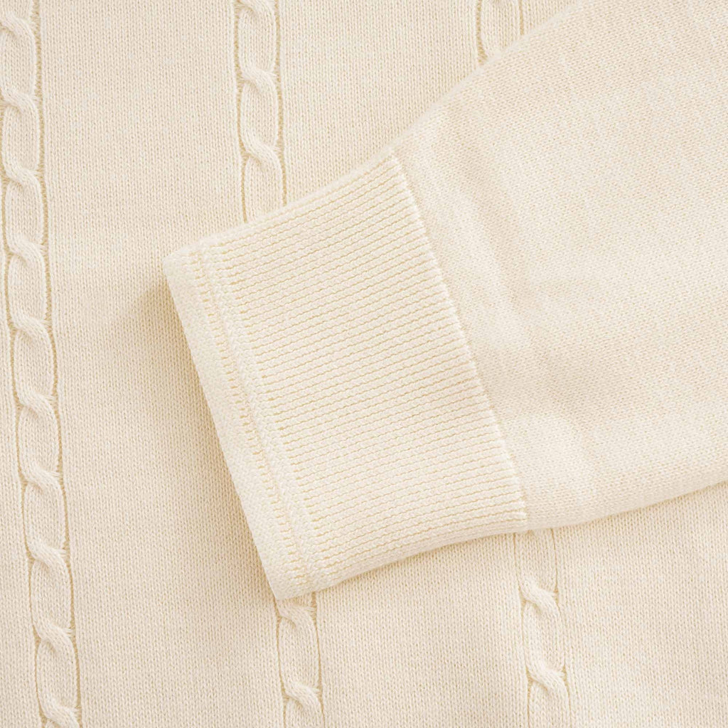 Cable Knit Crew Neck Jumper - Ecru