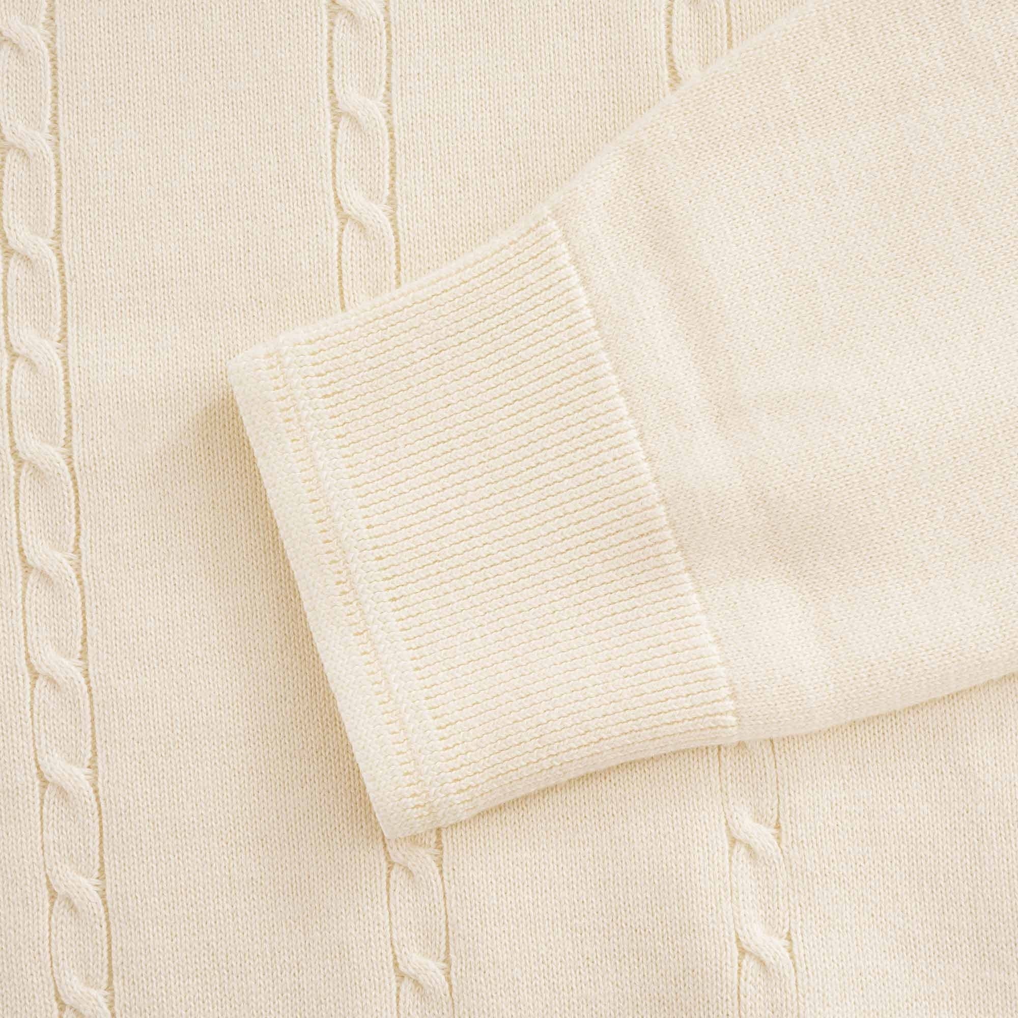 Cable Knit Crew Neck Jumper - Ecru