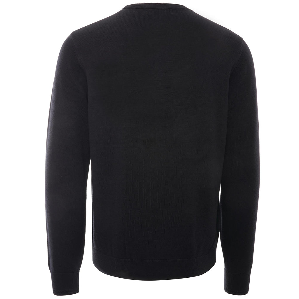 Cable Knit Crew Neck Jumper - Black