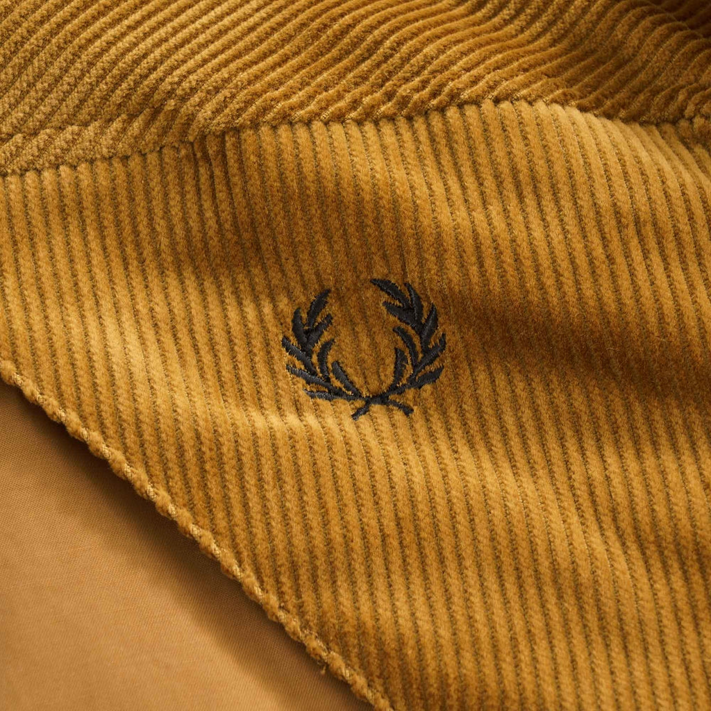 Corduroy Panel Hooded Jacket - Dark Caramel