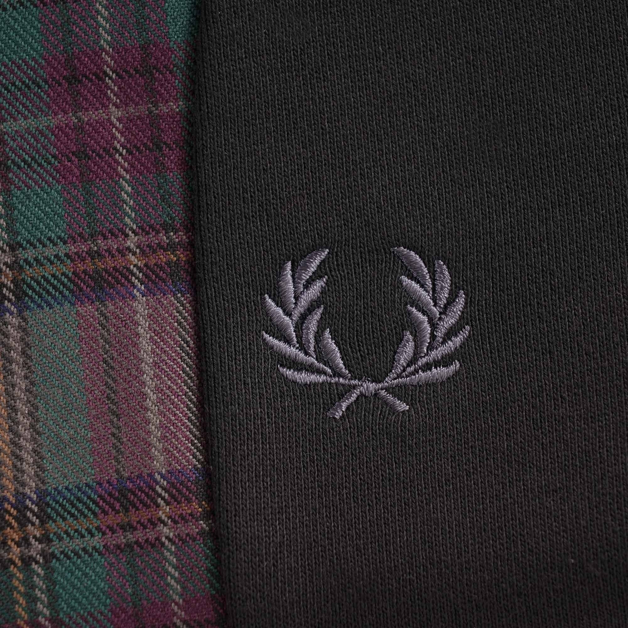 Fred Perry Tartan Panel Sweatshirt - Black