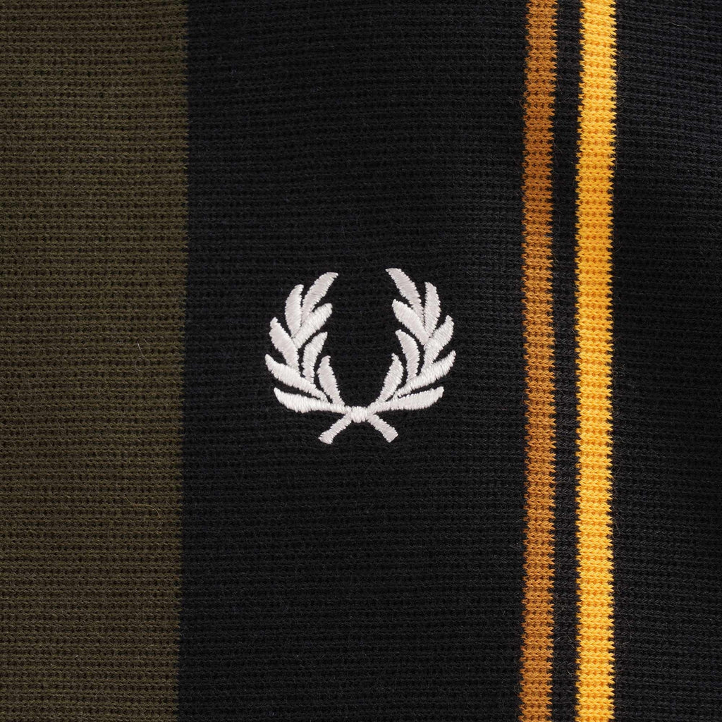 Knitted Stripe Polo Shirt - Black