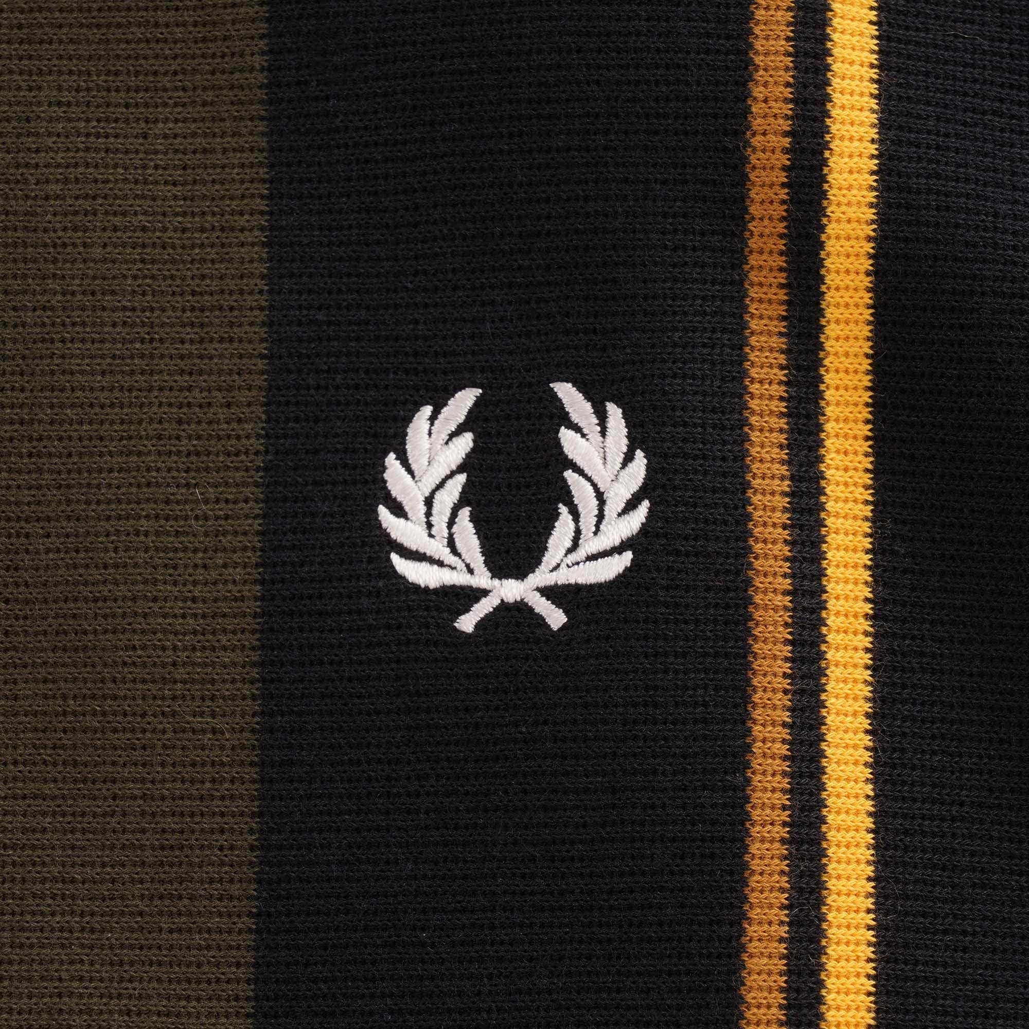 Knitted Stripe Polo Shirt - Black