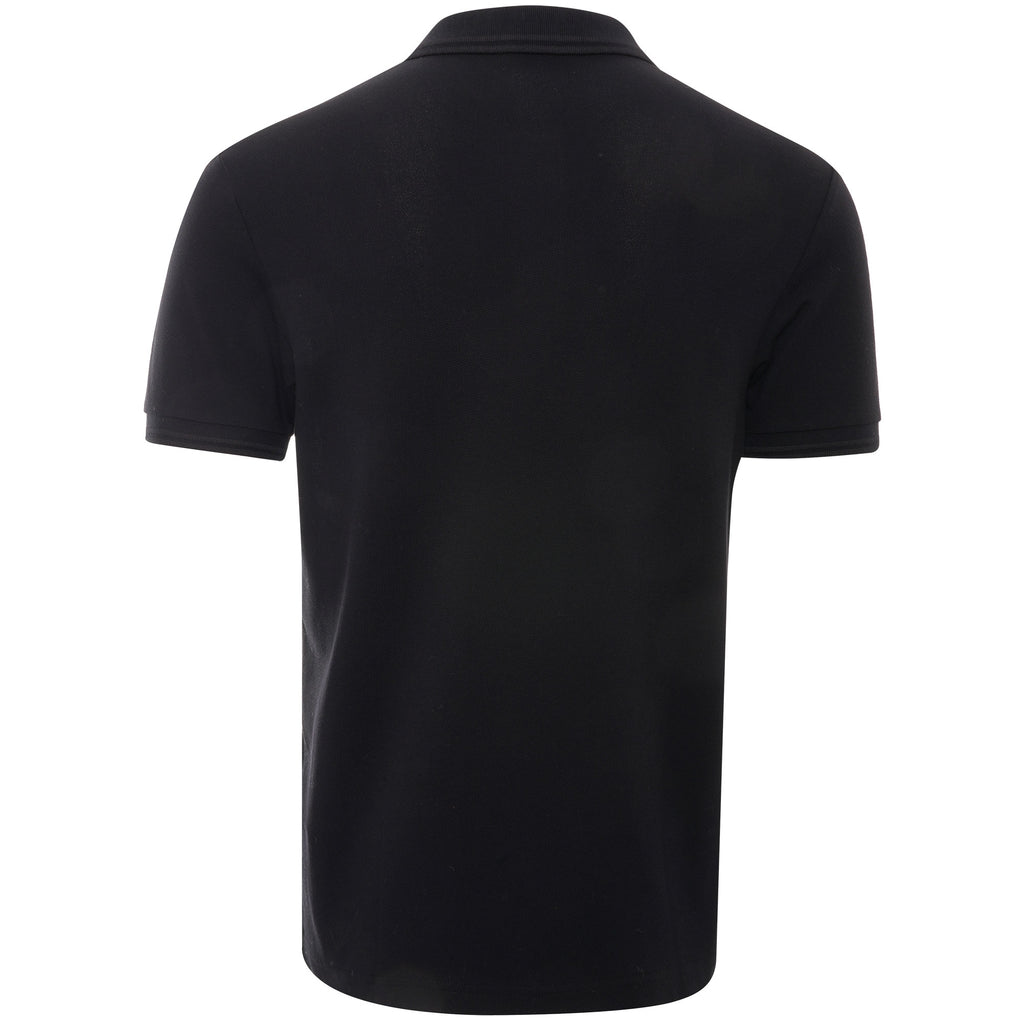 Knitted Stripe Polo Shirt - Black