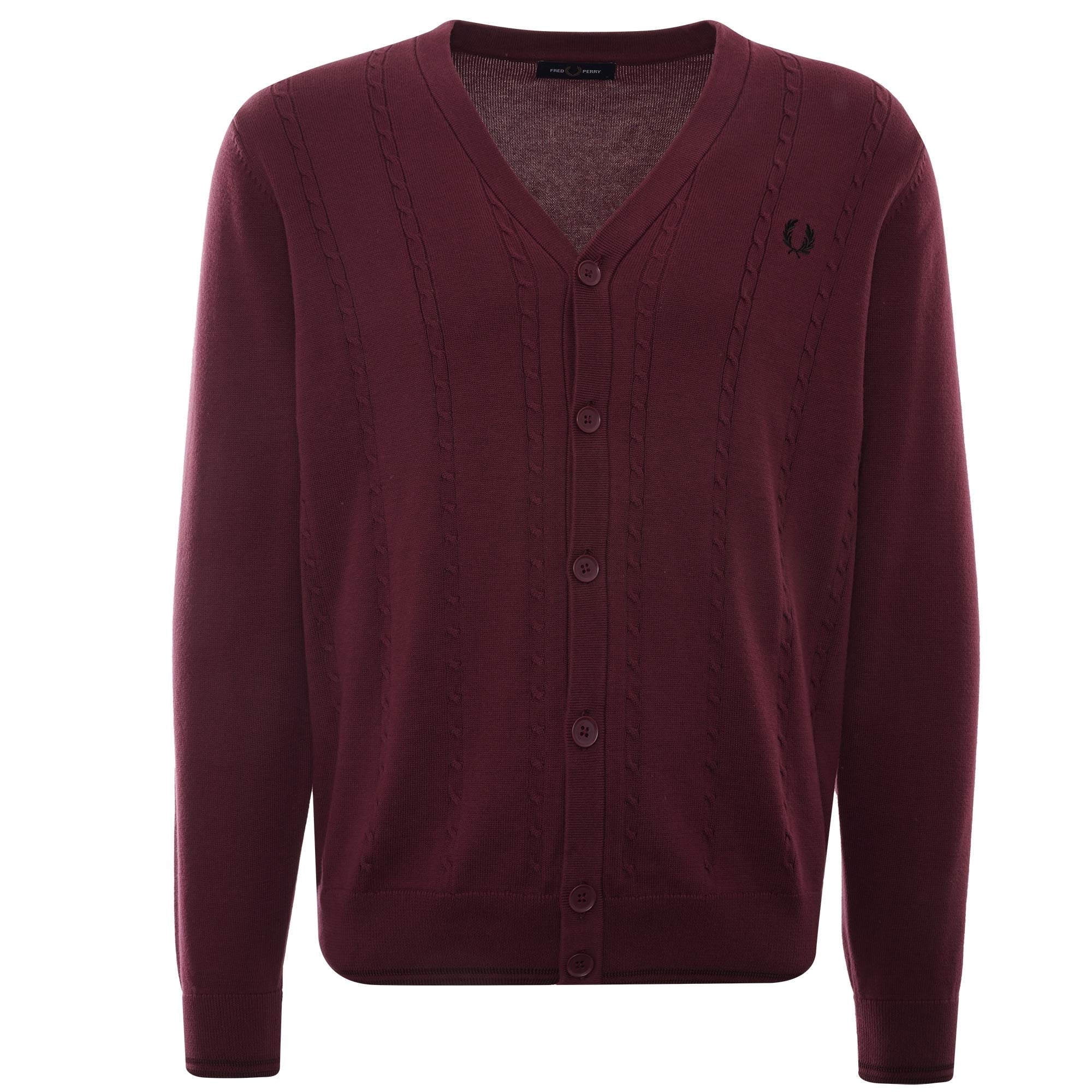 Cable Knit Cardigan - Aubergine