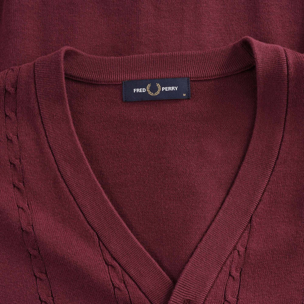 Cable Knit Cardigan - Aubergine
